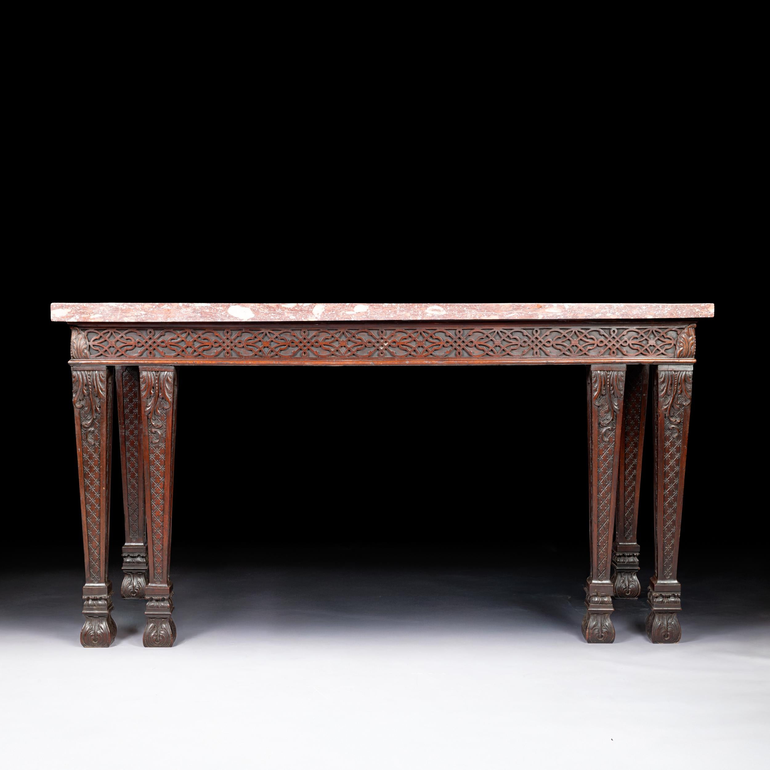 George III Late 18th Century English Marble Top Console / Side Table For Sale