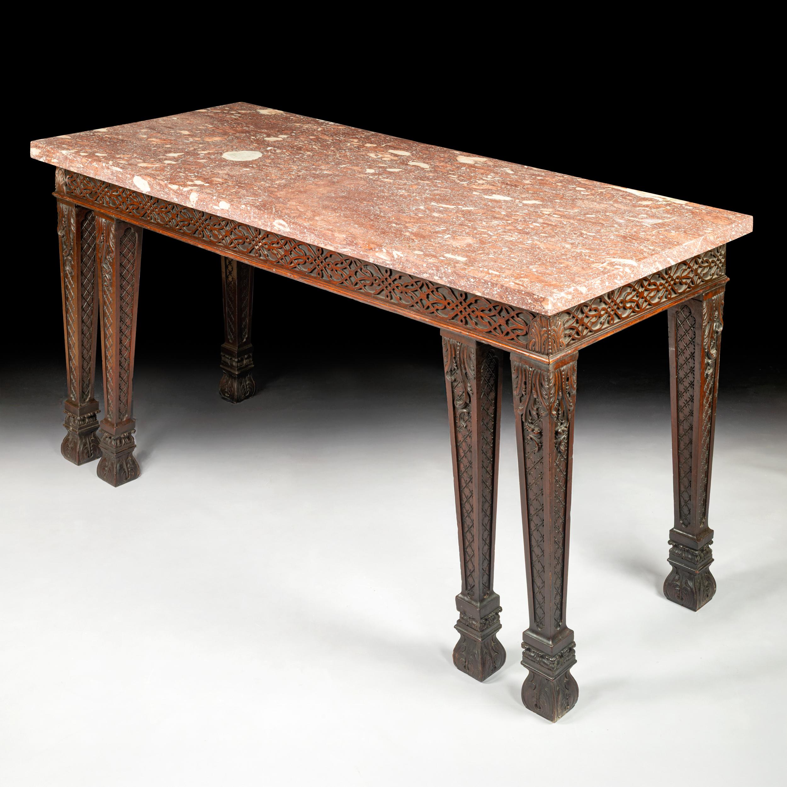 18th Century and Earlier Late 18th Century English Marble Top Console / Side Table For Sale