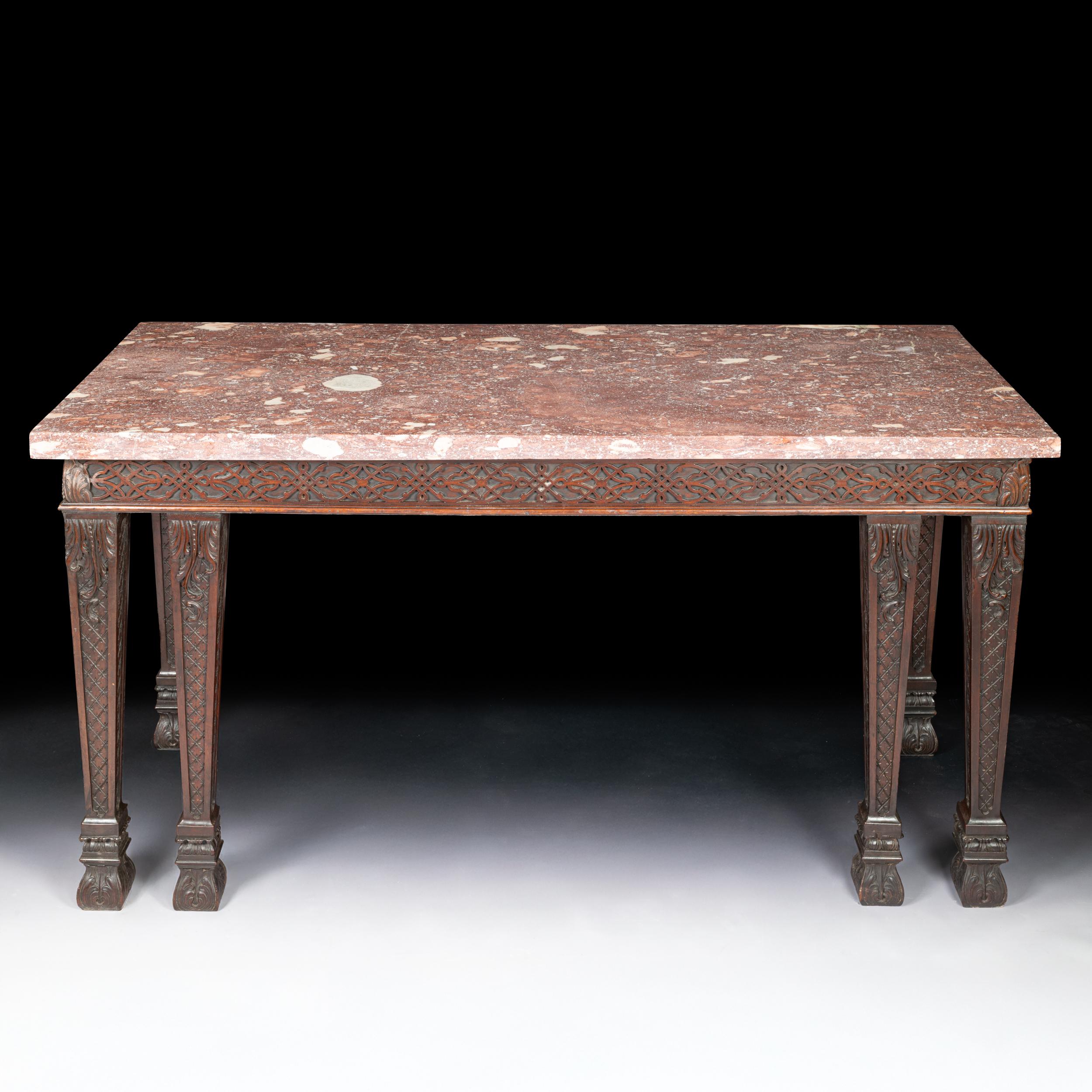 Late 18th Century English Marble Top Console / Side Table For Sale 1