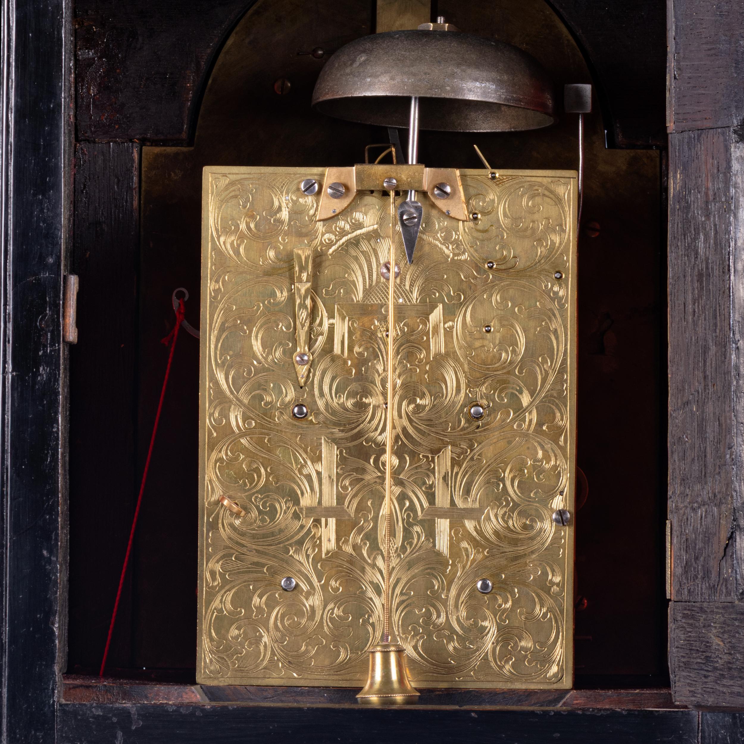 Brass 18th Century English George III Ebonised Bracket Clock by Sam Tregent, London For Sale