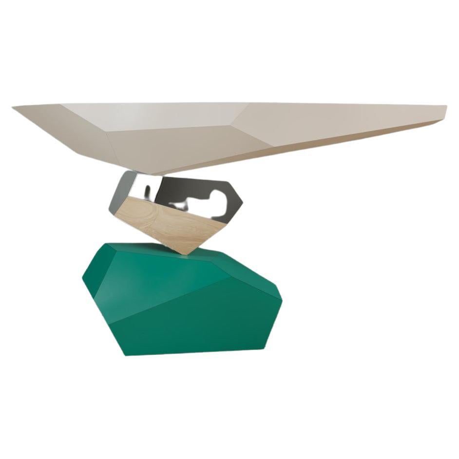 Table console moderne aux couleurs mates et en acier inoxydable