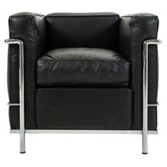Early Production 1970s Le Corbusier Cassina LC2 Armchair Fauteuil Grand Confort