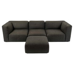 Piero Lissoni for Cassina Mex Cube 271 Sofa with Ottoman in Antracite Fabric