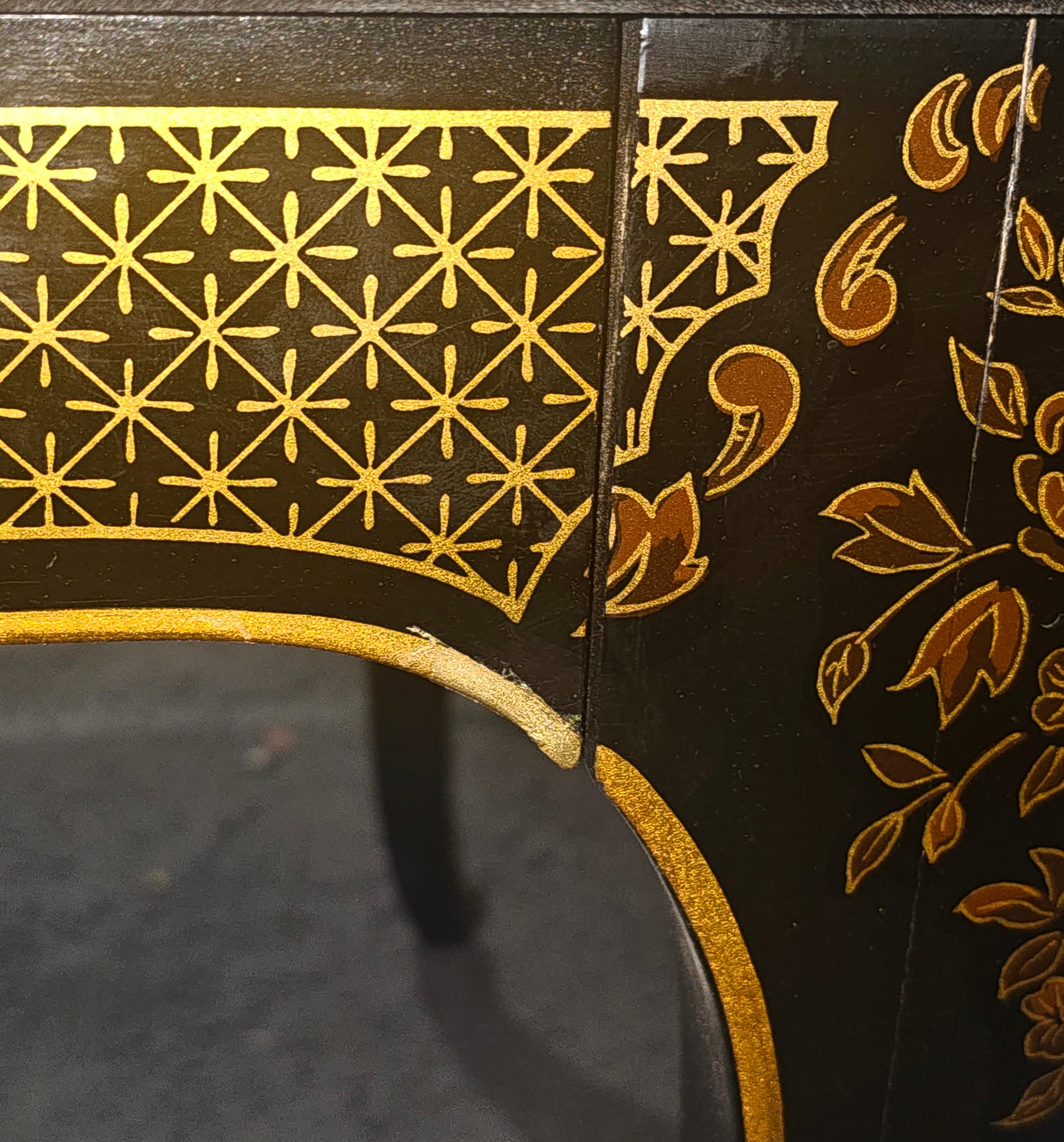 Drexel Heritage Et Cetera Chinoiserie Beistelltische aus Schwarzem und Wurzelholz und Goldbronze, Paar im Angebot 8