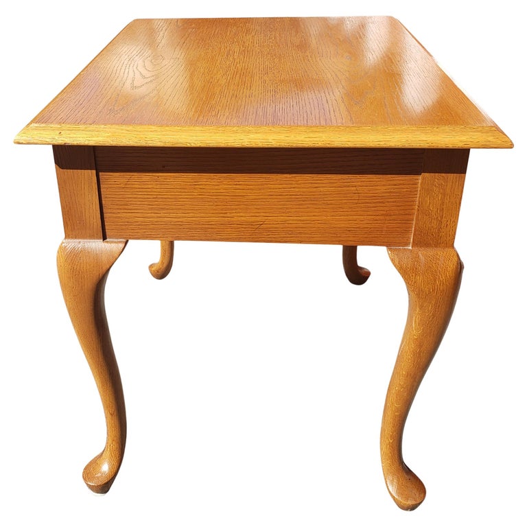 Thomasville Impressions Solid Oak Queen Anne Side Tables at 1stDibs