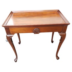 Retro 1950s English Mahogany Queen Anne Tray Top Tea Table by Hickory Chair Co.