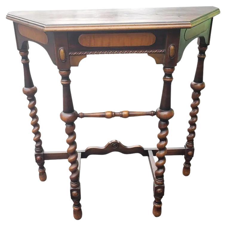 Table console édouardienne des années 1920 à pieds torsadés