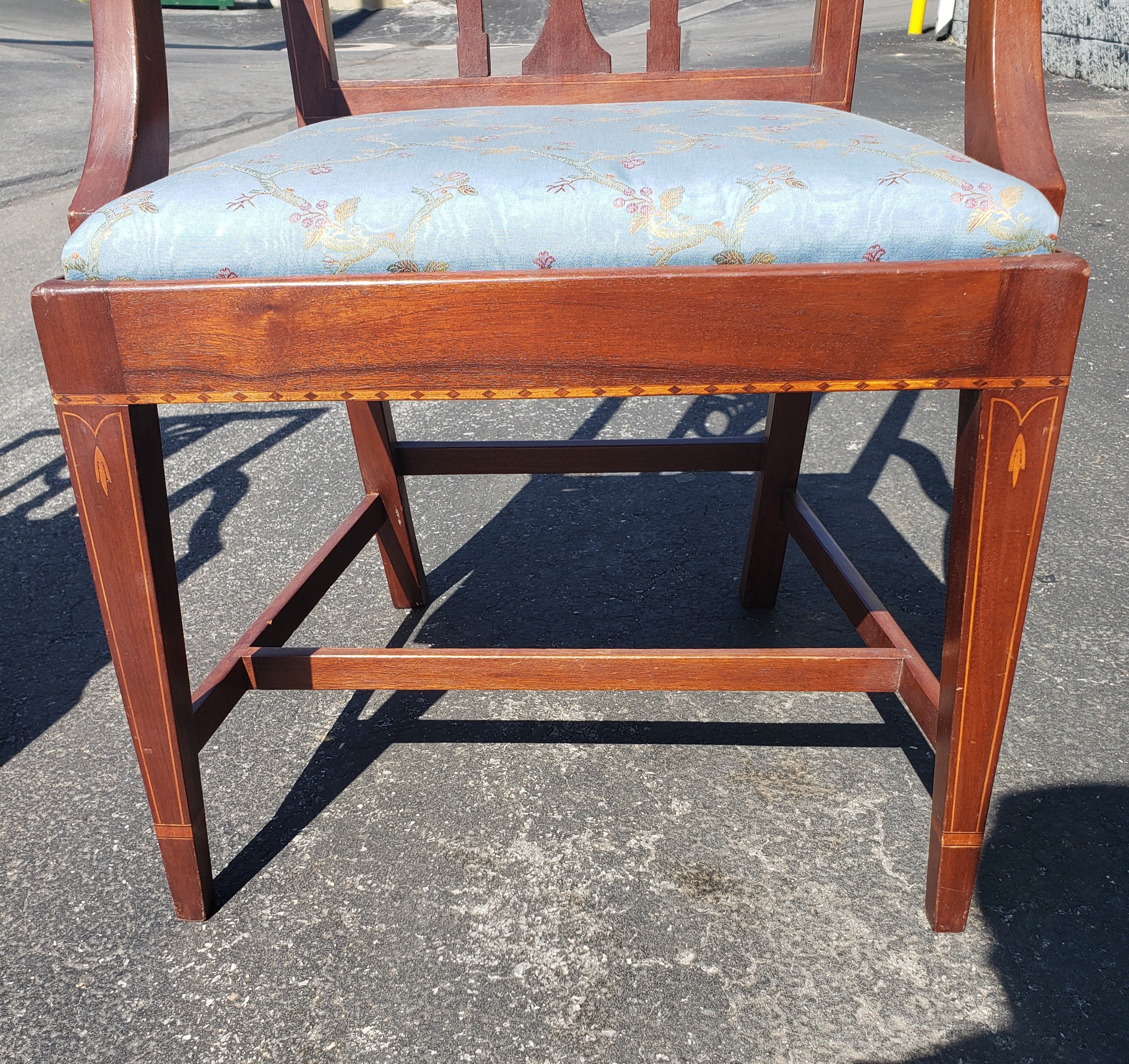 Copenhaver's Furniture Chippendale Mahogany Satinwood Inlays Ornate Armchair 11