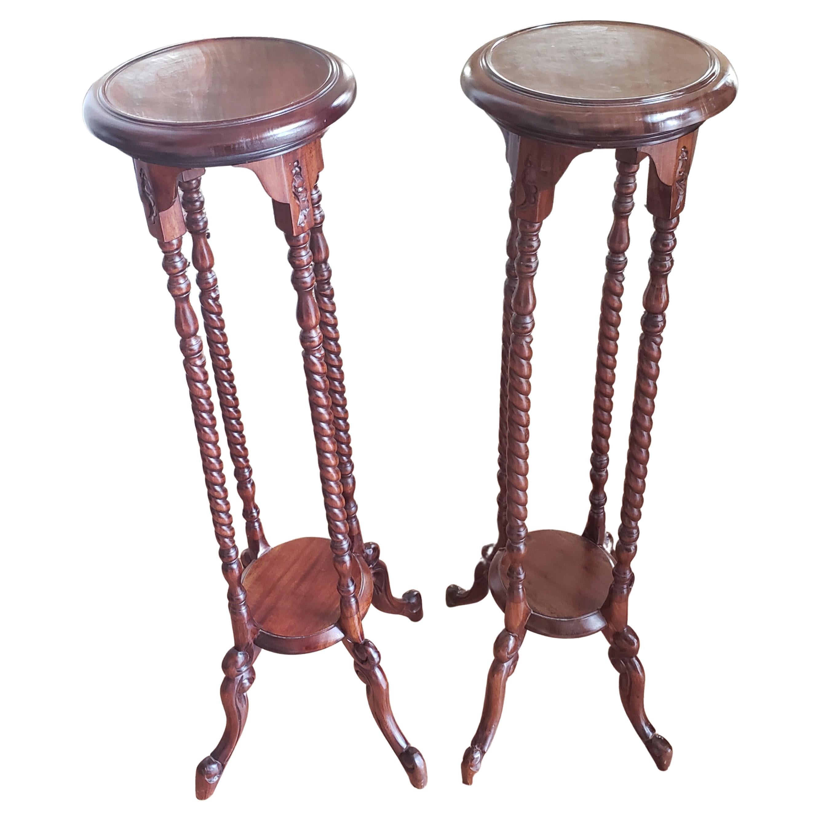 Vintage Victorian Style Mahogany Barley Twist Legs Plant Stands, a Pair For  Sale at 1stDibs | antique plant stand, vintage plant stand, victorian plant  stand