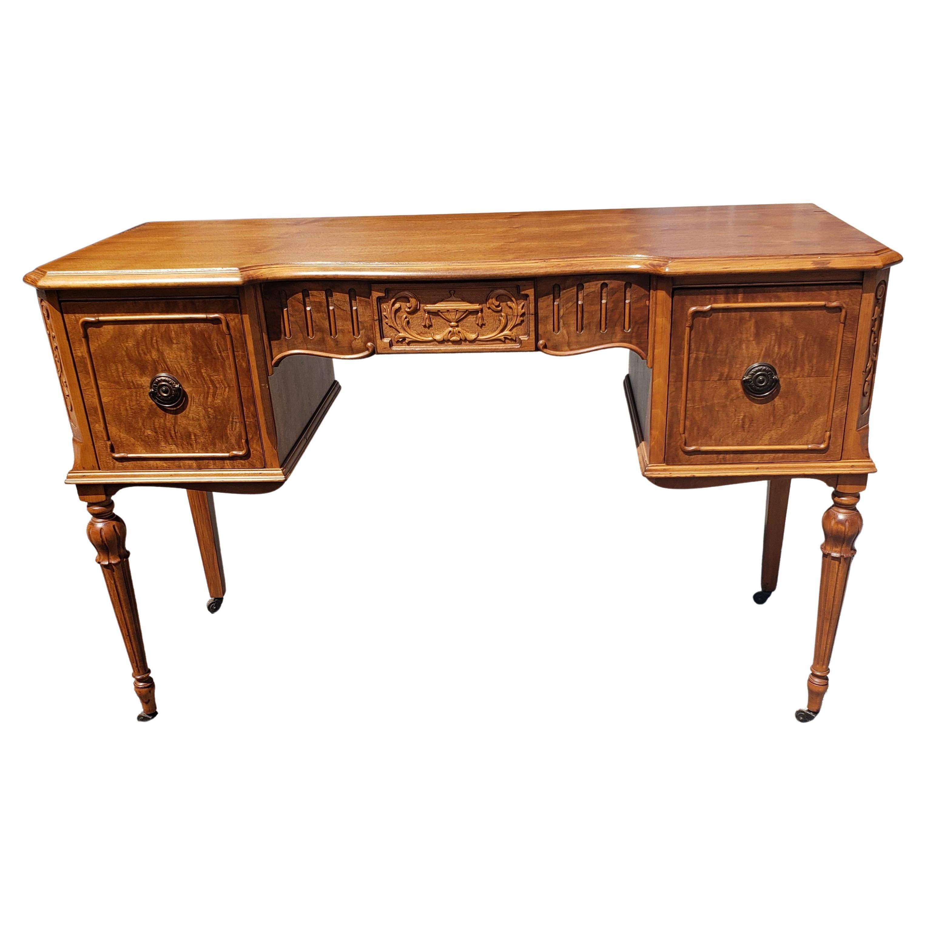 George III Style Walnut Vanity Dressing Table