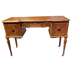 George III Style Walnut Vanity Dressing Table