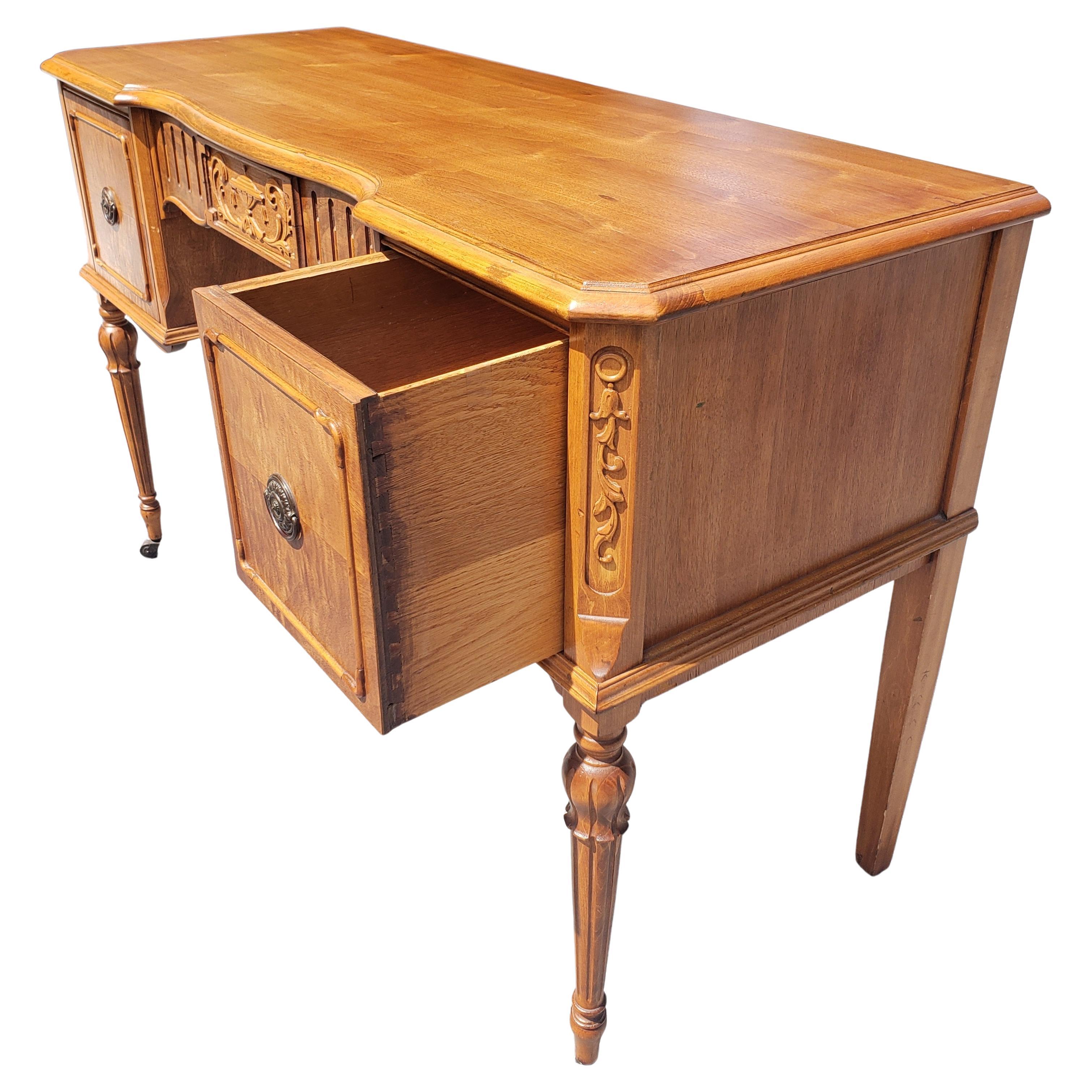 American George III Style Walnut Vanity Dressing Table