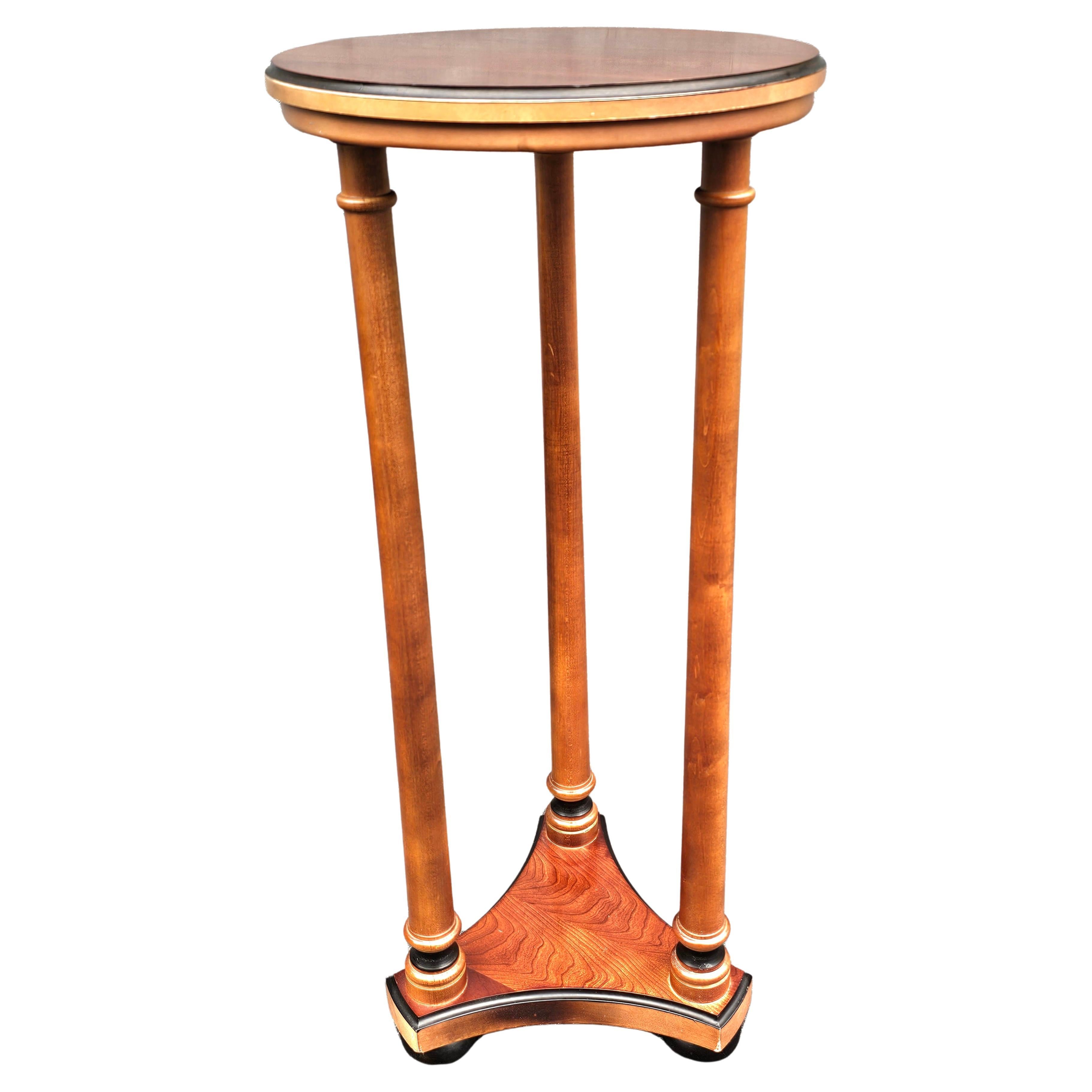 Late 20th Century Empire Style Fruitwood Pedestal Side Table For Sale 2