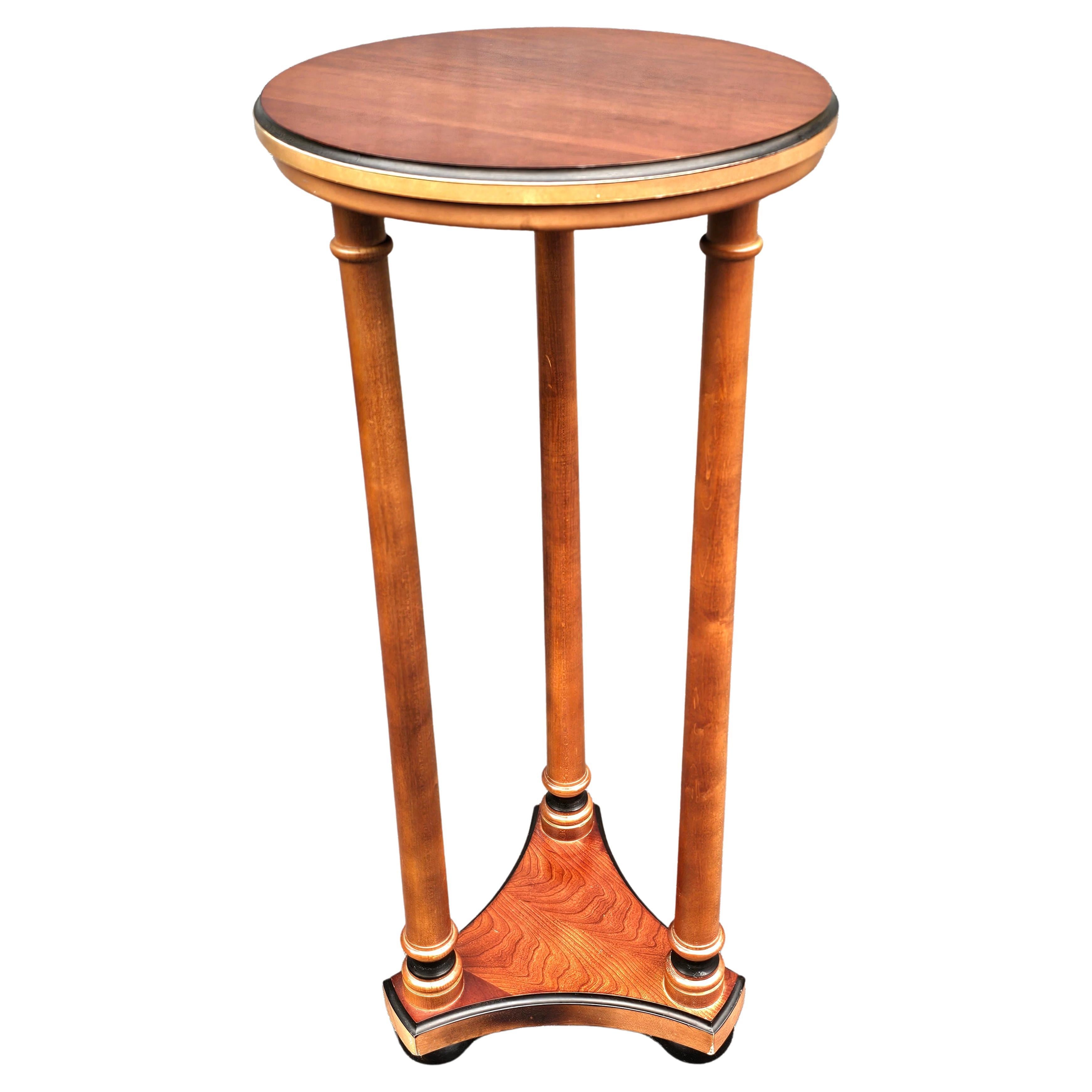 Late 20th Century Empire Style Fruitwood Pedestal Side Table In Good Condition For Sale In Germantown, MD
