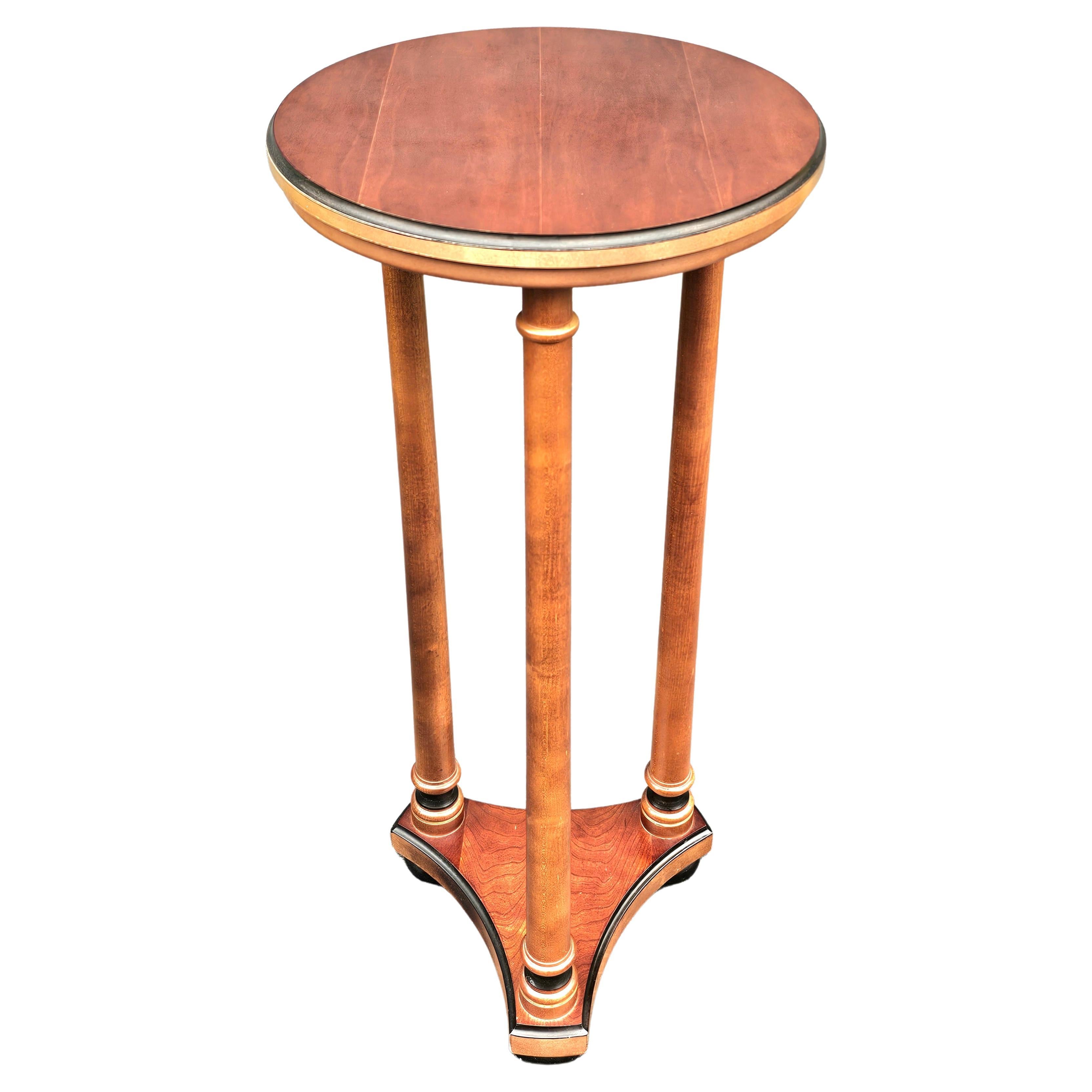 Late 20th Century Empire Style Fruitwood Pedestal Side Table