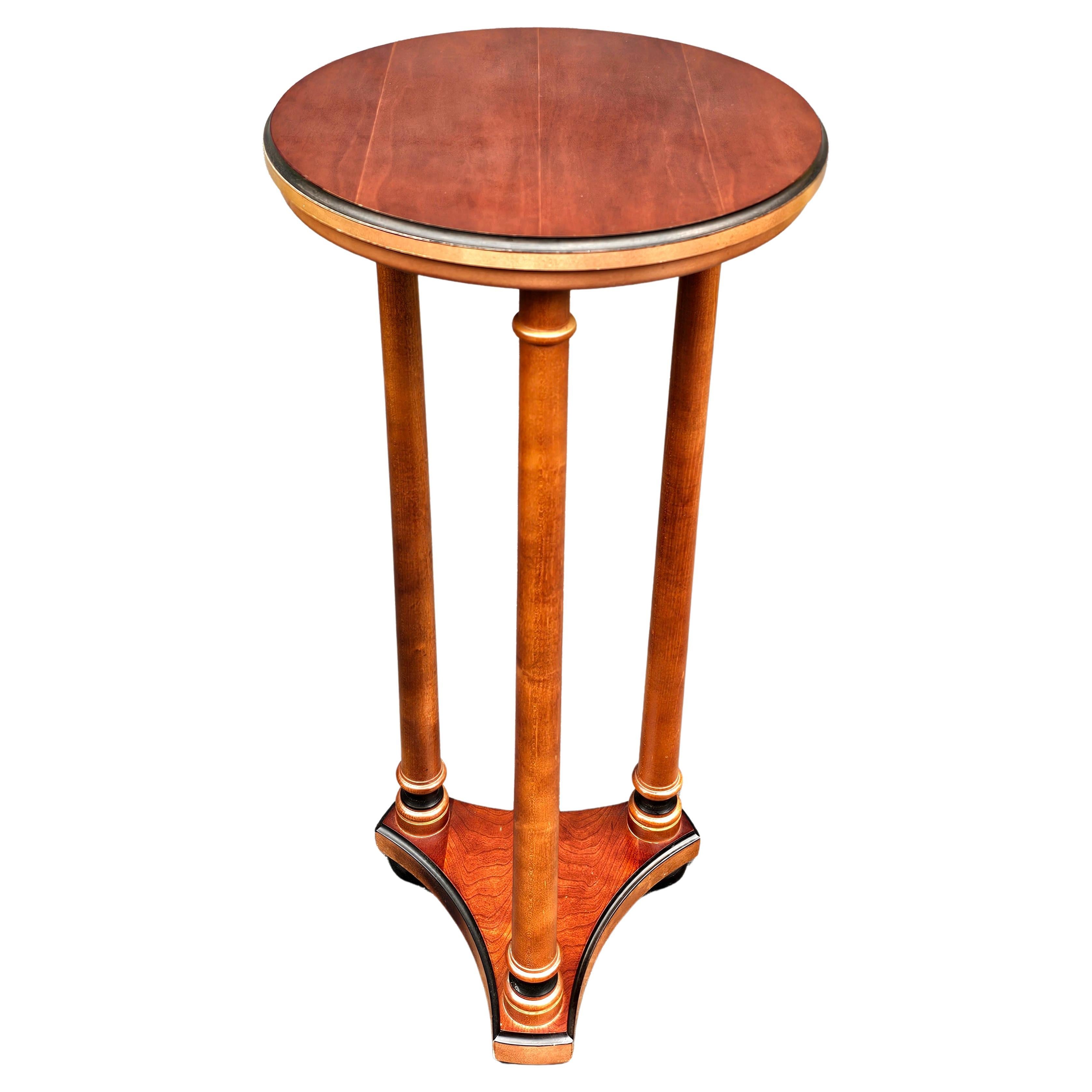 Other Late 20th Century Empire Style Fruitwood Pedestal Side Table For Sale