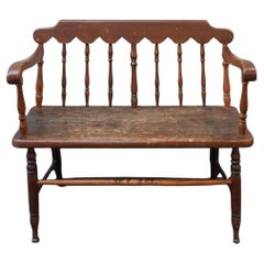 Antique Early American Two Seater Setteee Bench