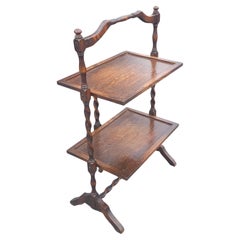 Estantería independiente plegable de roble eduardiano, c. 1900