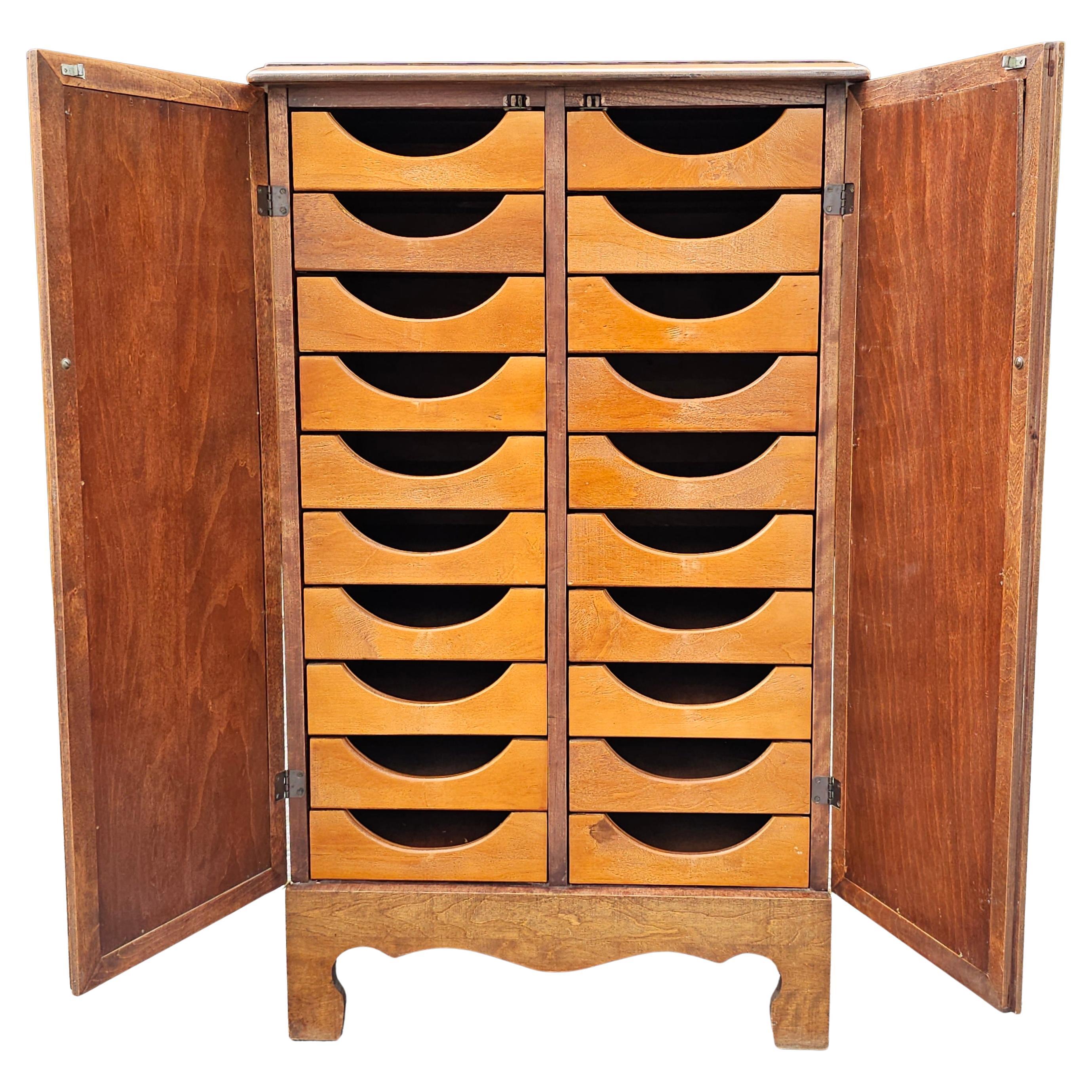 Misouri Furniture Mid-Century Mahogany Two Door French Notary Cabinet