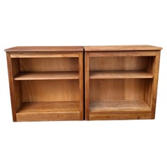 Late 20th Century Contemporary Fruitwood Low Adjustable Shelf Bookcase