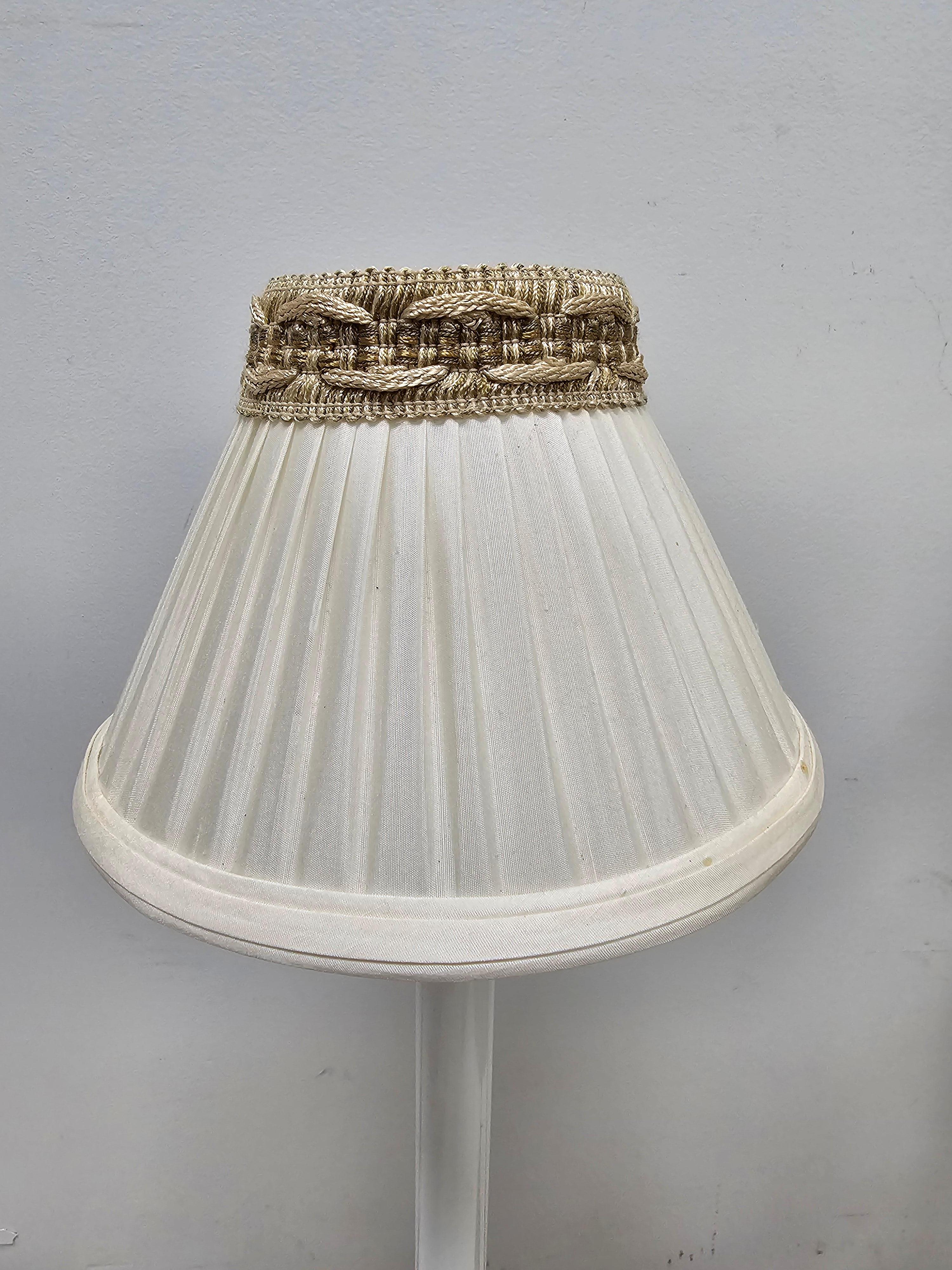 Pair of Egyptian Revival Style Brass Candlestick-Form Buffet  or Table Lamps For Sale 2