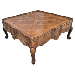 Baker Furniture Collector's Edition Provincial Style Oak Parquetry  Coffee Table