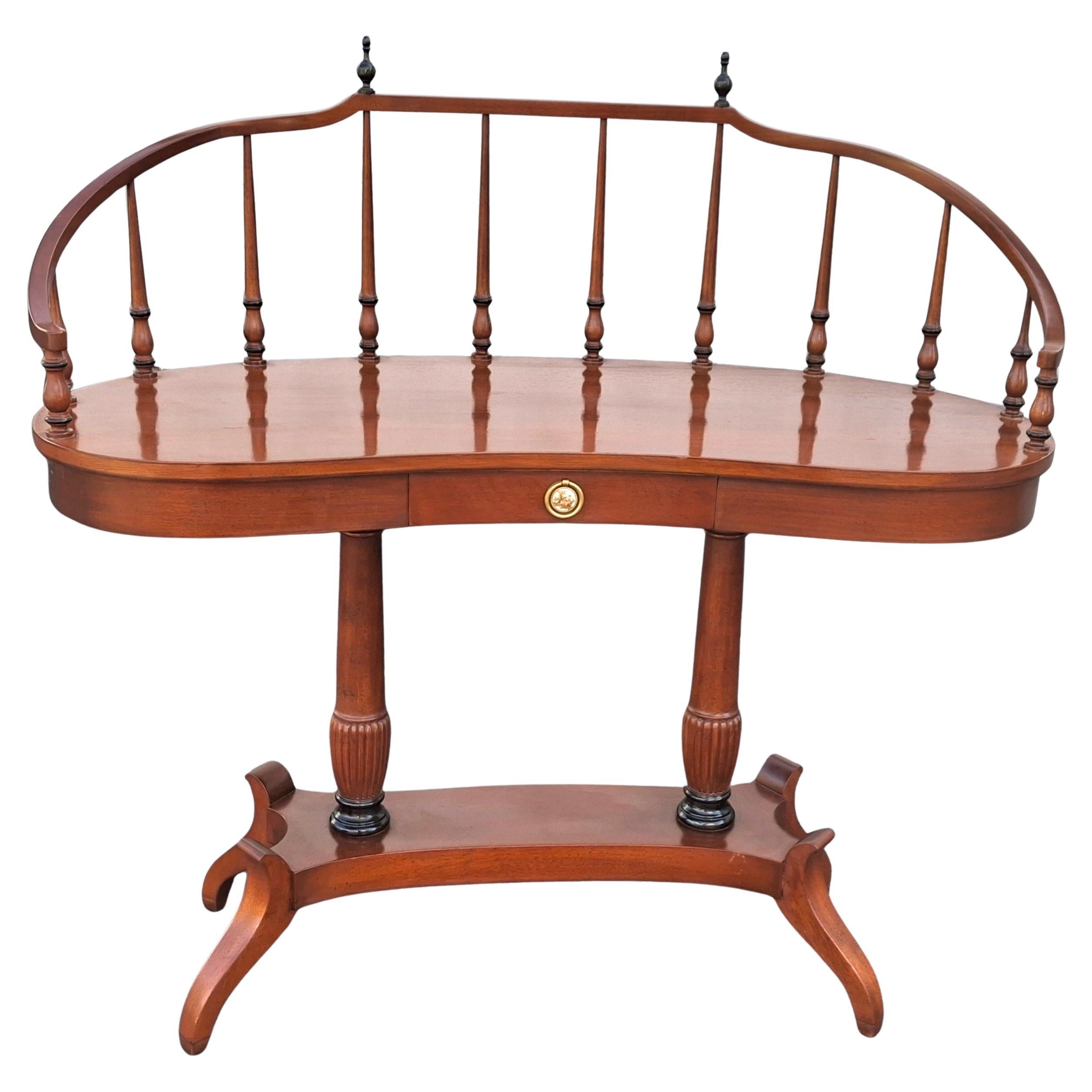 Ruder Brothers New York Duncan Phyfe Style Mahogany Kidney Desk For Sale