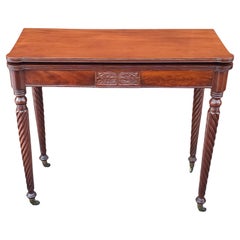 19th Century Sheraton Style Mahogany Flip-Top Game Table Console, Circa 1830s