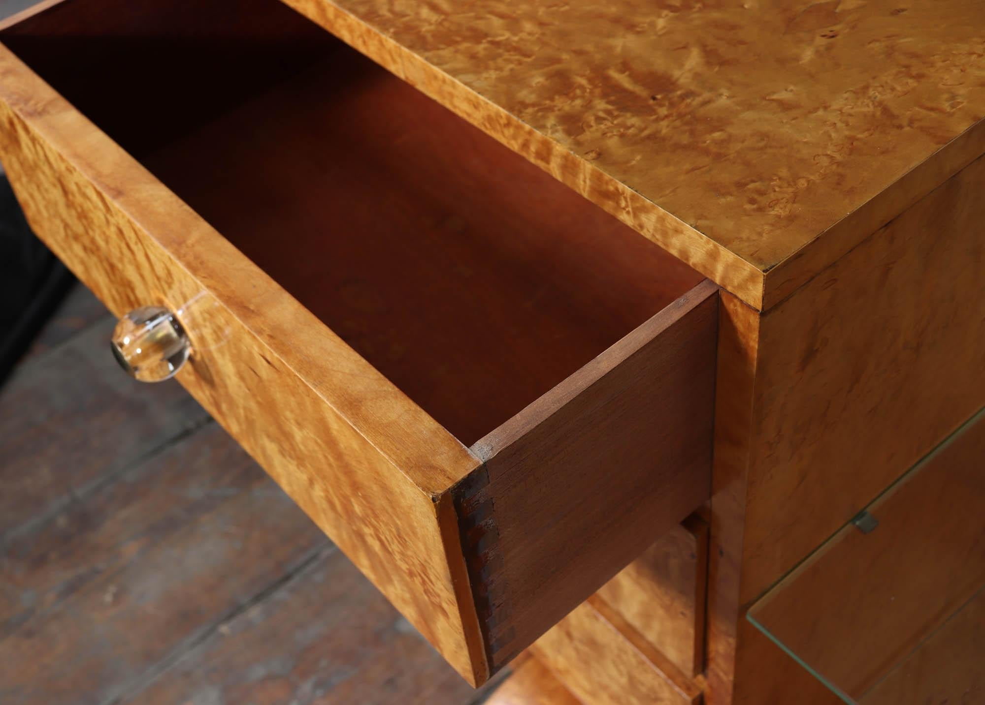 French Art Deco Dressing Table in burr Maple For Sale 6