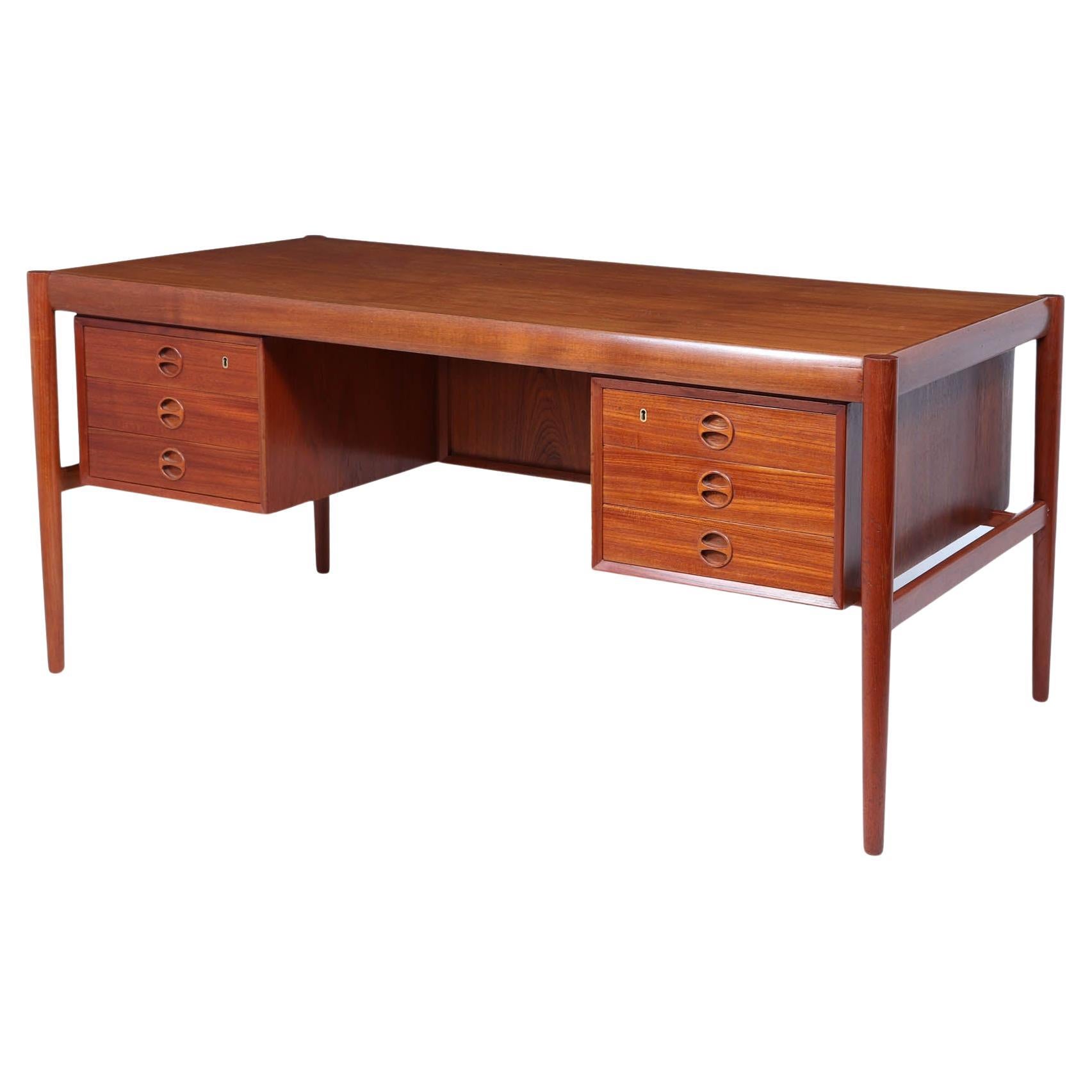 Mid-Century Danish Teak Executive Desk, c. 1960s For Sale