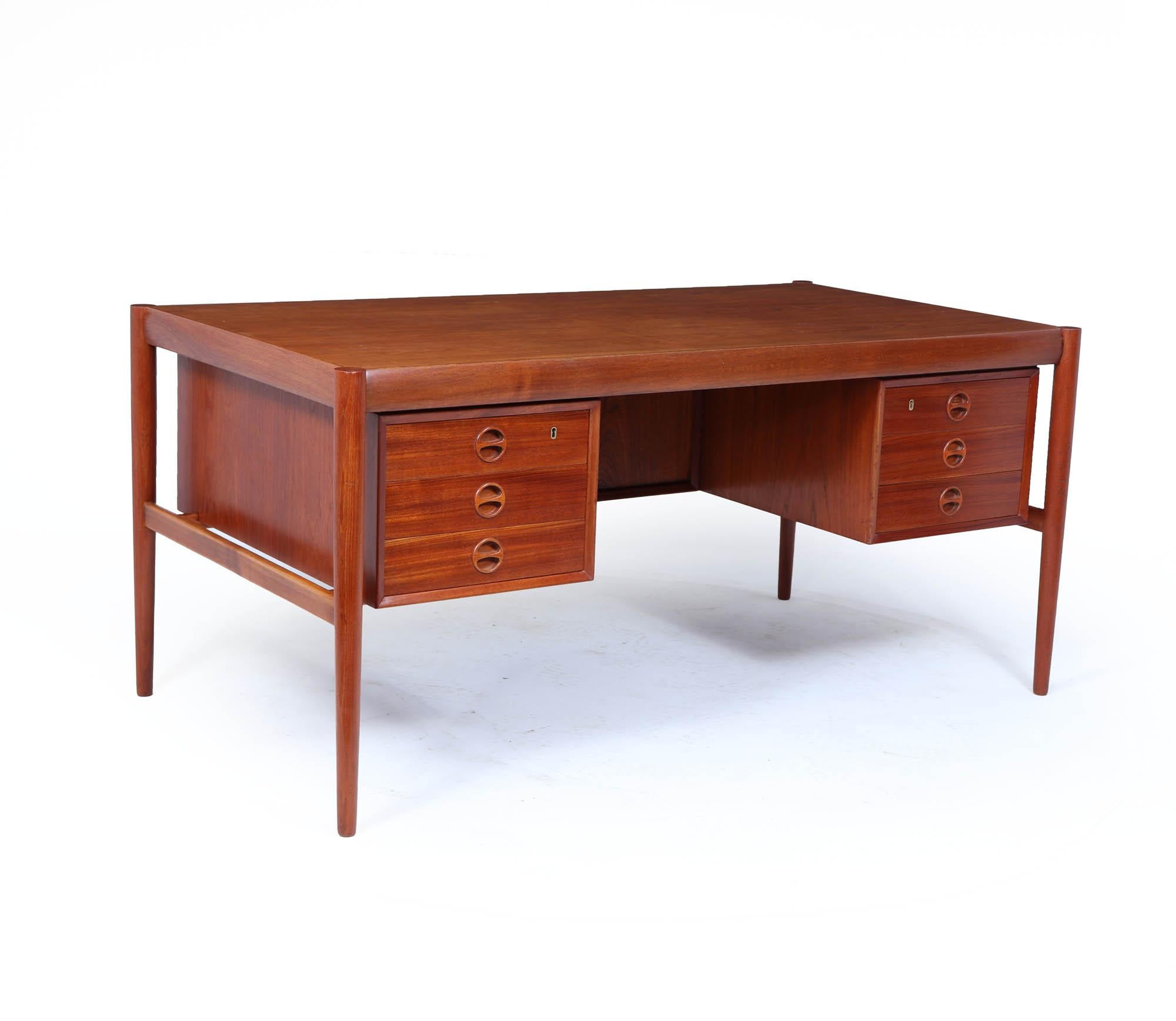 Mid-Century Modern Mid-Century Danish Teak Executive Desk, c. 1960s For Sale