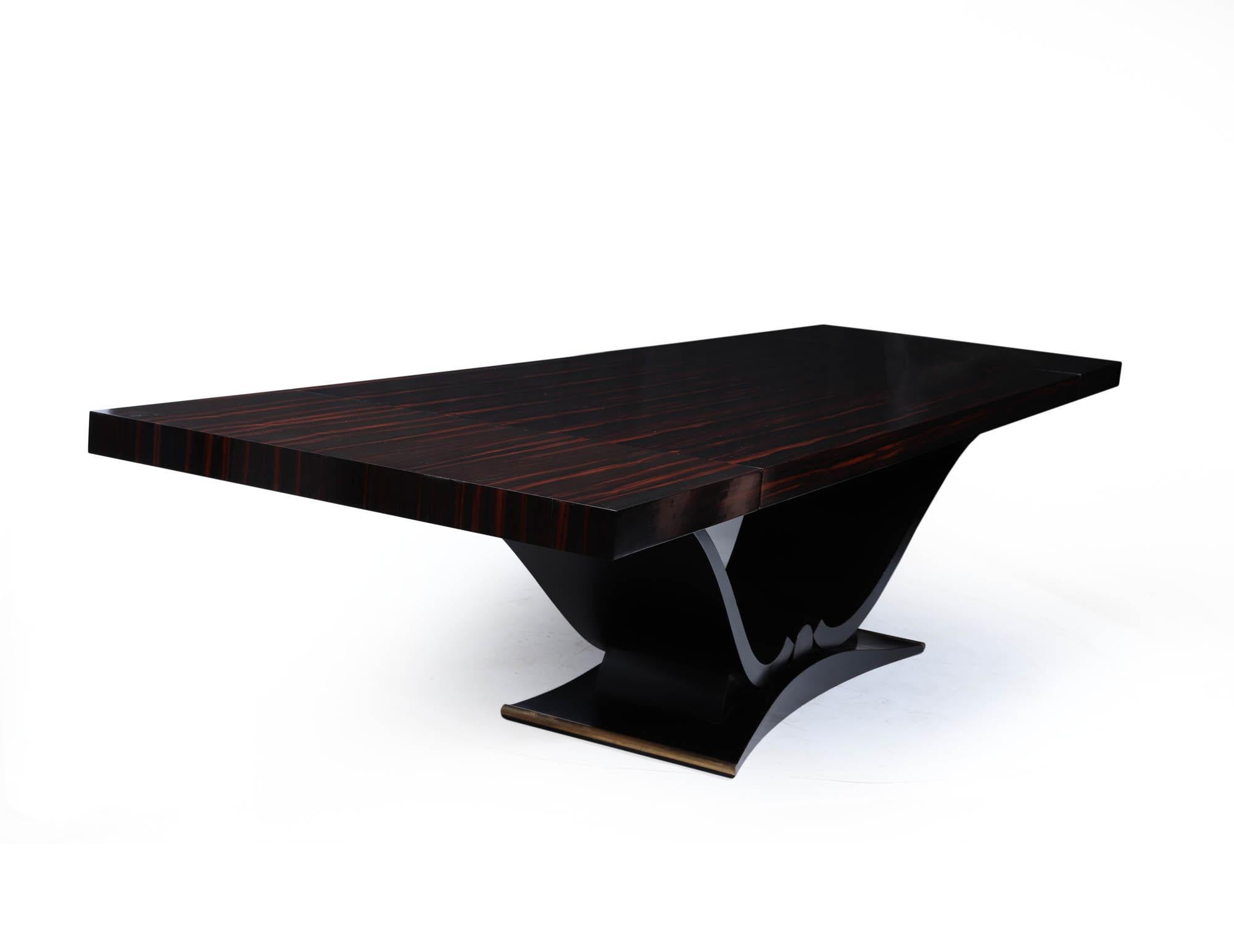 Mid-20th Century Art Deco Macassar Ebony 14 Seat Dining Table For Sale