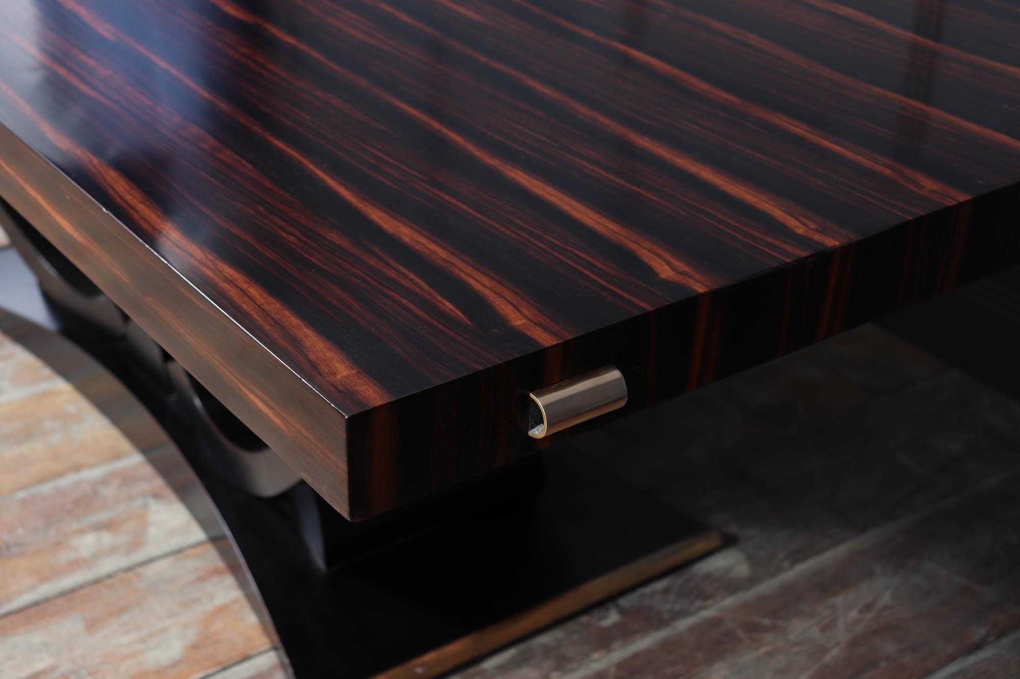 Art Deco Macassar Ebony 14 Seat Dining Table For Sale 5