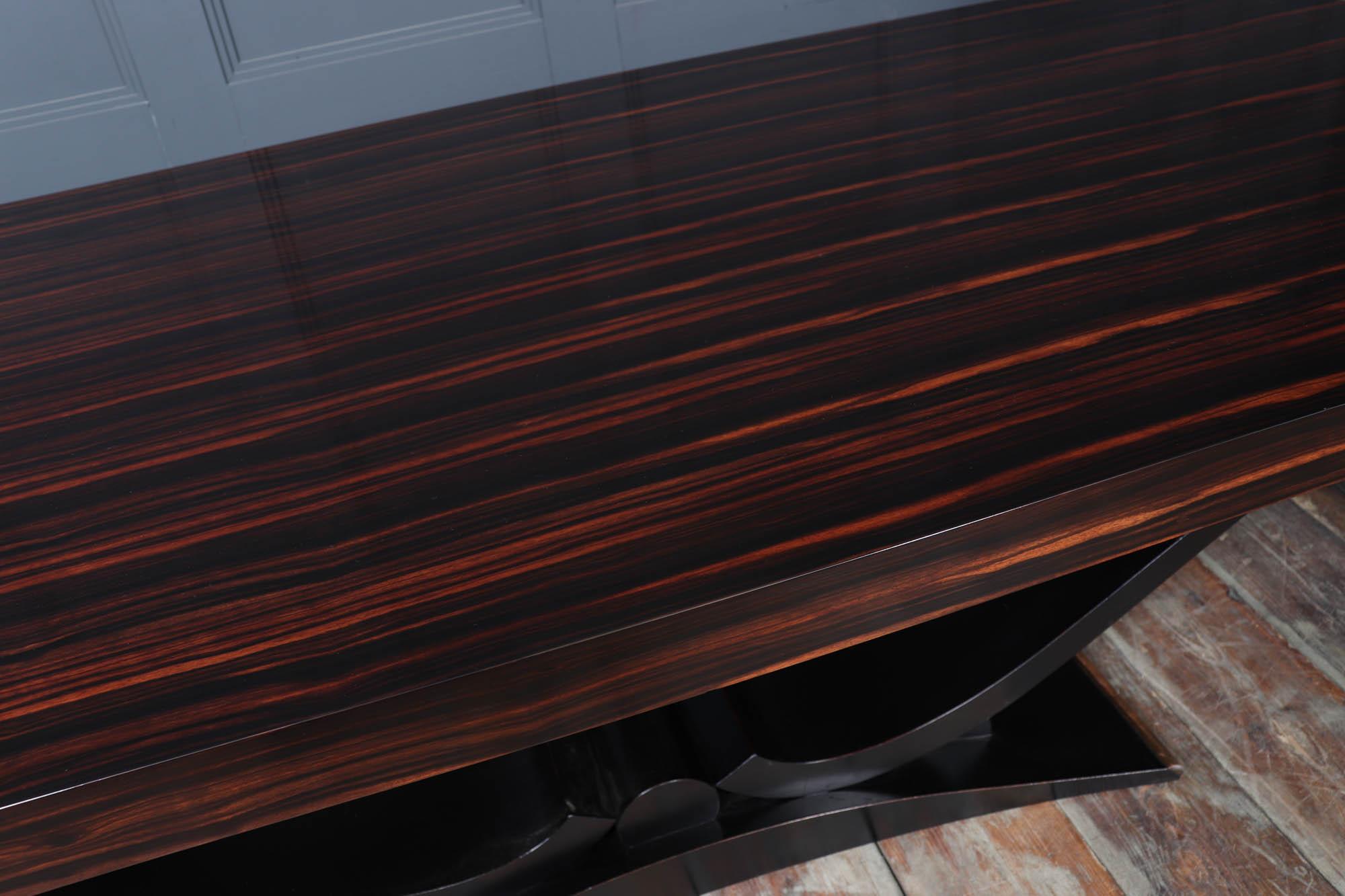 Art Deco Macassar Ebony 14 Seat Dining Table For Sale 3
