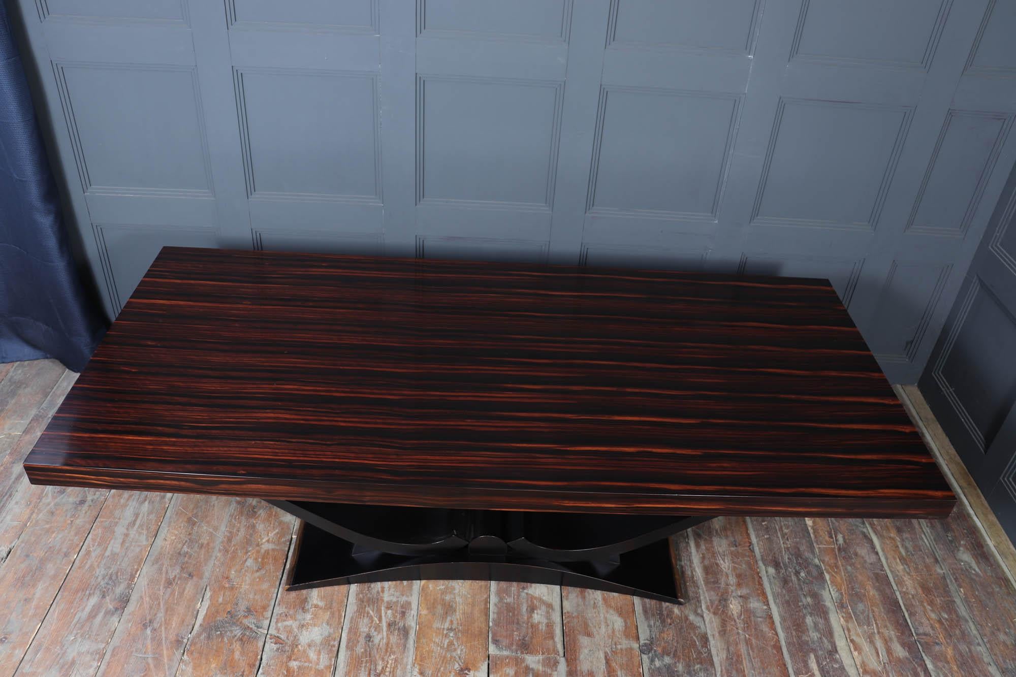 Art Deco Macassar Ebony 14 Seat Dining Table For Sale 2