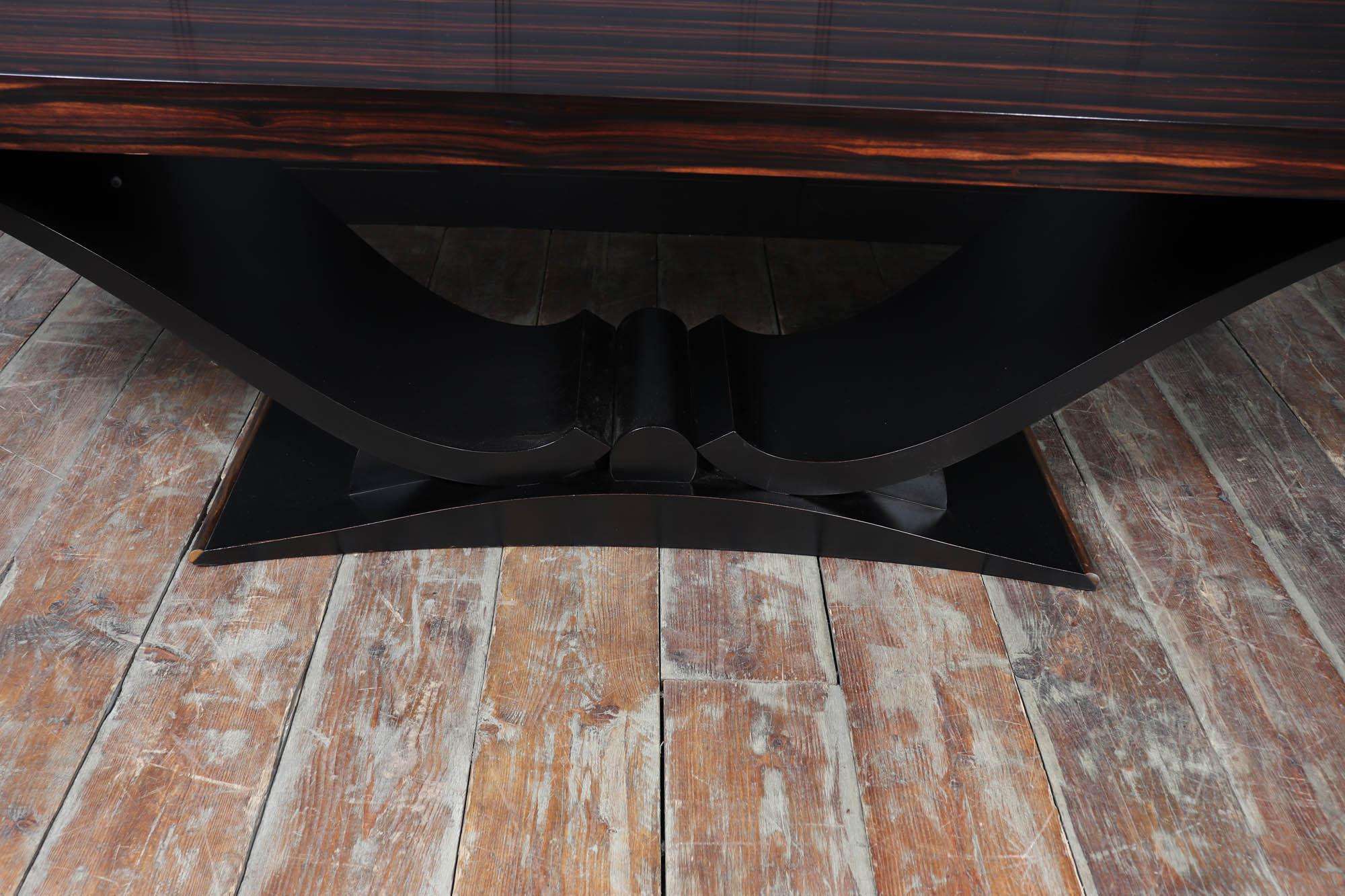 Art Deco Macassar Ebony 14 Seat Dining Table For Sale 4
