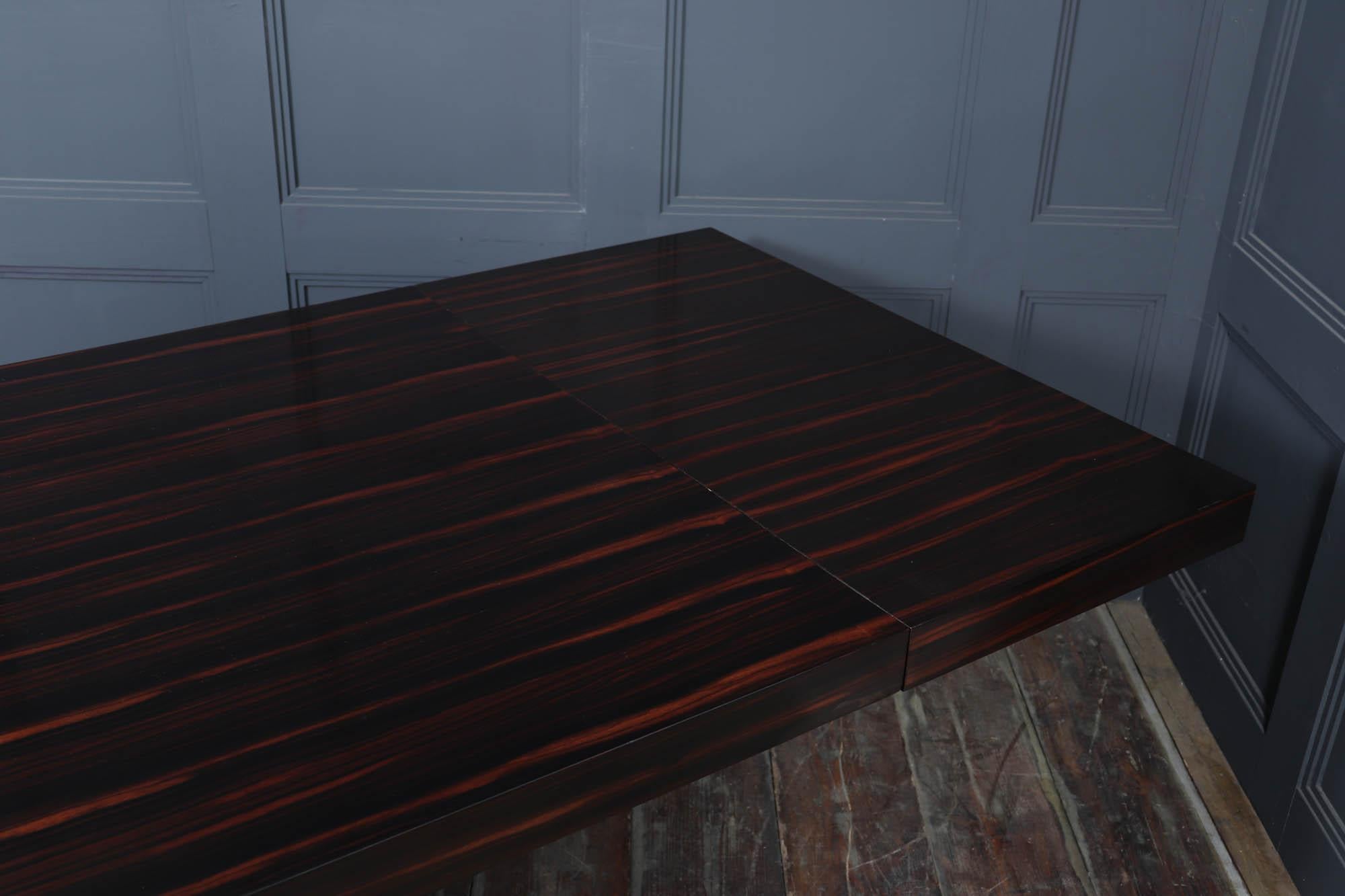 Art Deco Macassar Ebony 14 Seat Dining Table For Sale 11