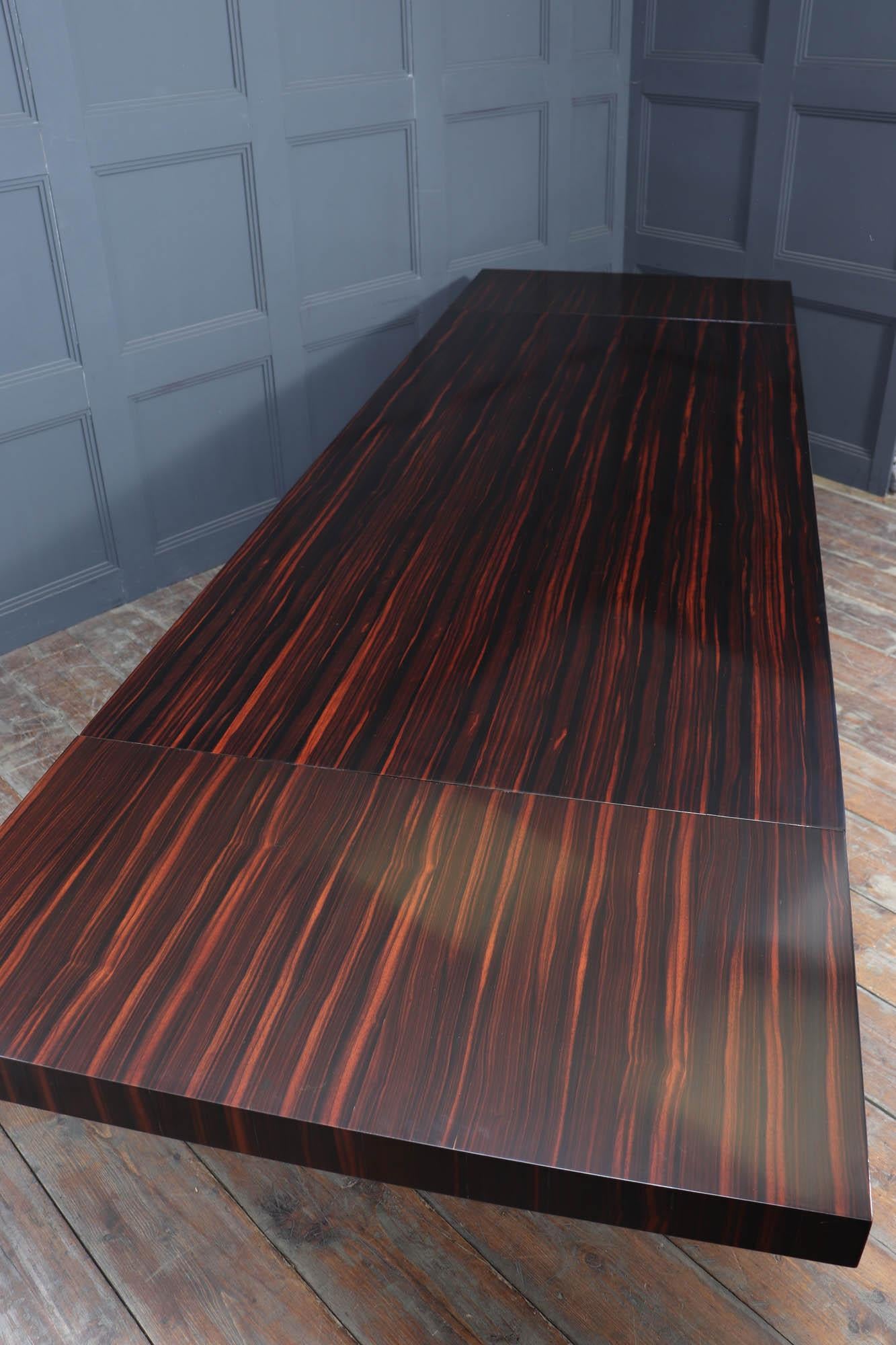 Art Deco Macassar Ebony 14 Seat Dining Table For Sale 12