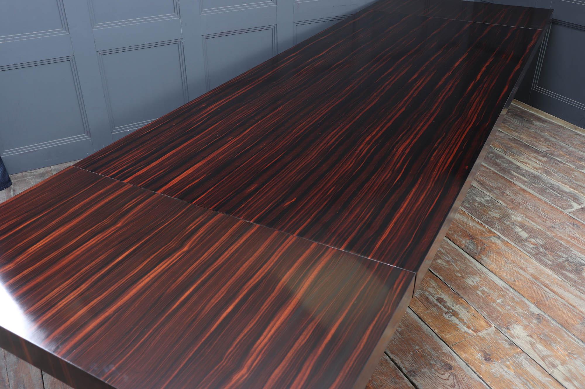 Art Deco Macassar Ebony 14 Seat Dining Table For Sale 10