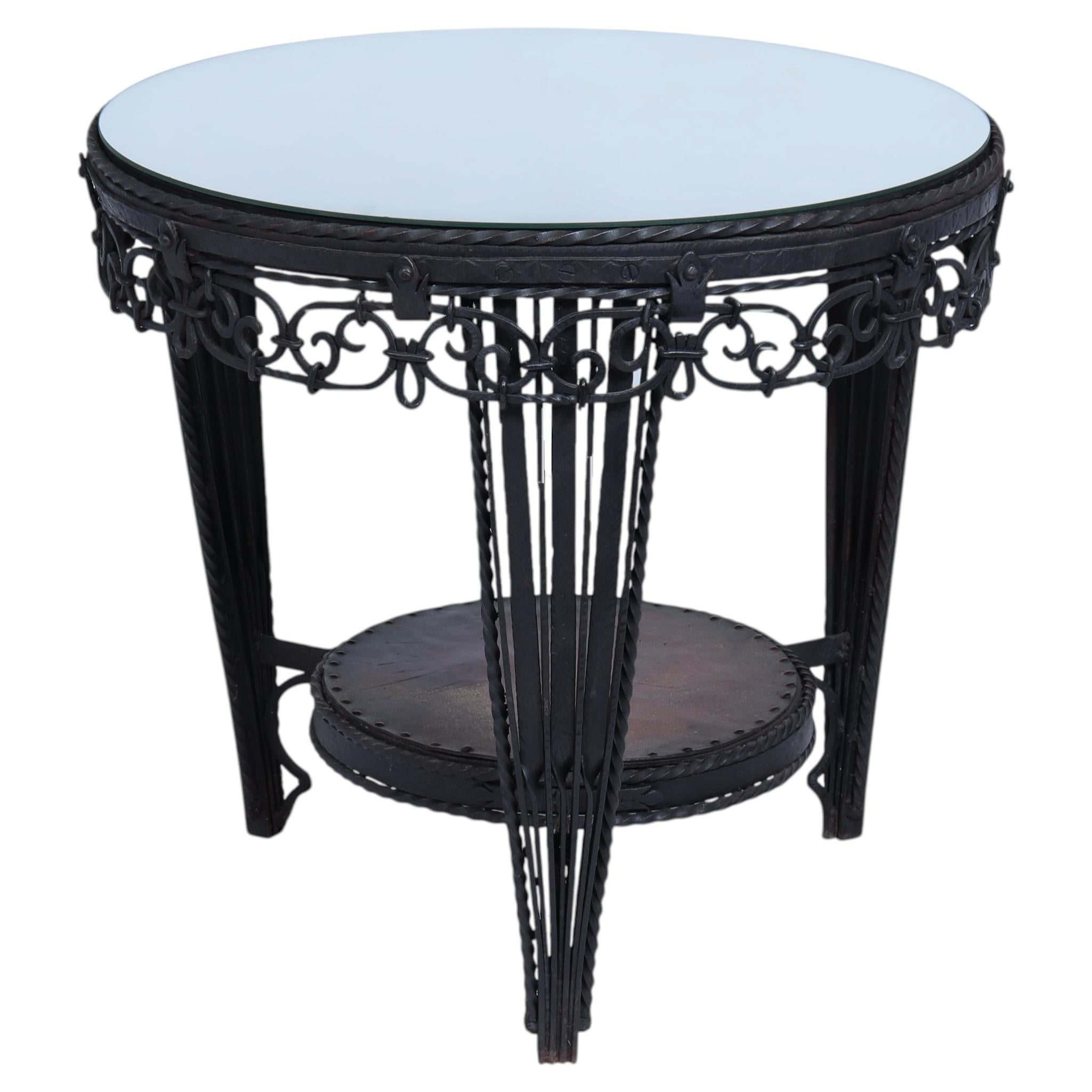 French Art Deco Wrought Iron Coffee Table c.1930s For Sale