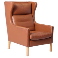 Danish Leather Highback Armchair by Stouby – Circa 1970