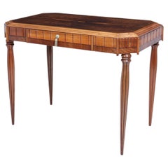 Ladies Art Deco Walnut Writing Table with Satinwood Inlay