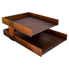 Annemarie Davidson & Blaine Rath Walnut & Enamel Letter Tray, California, c.1970