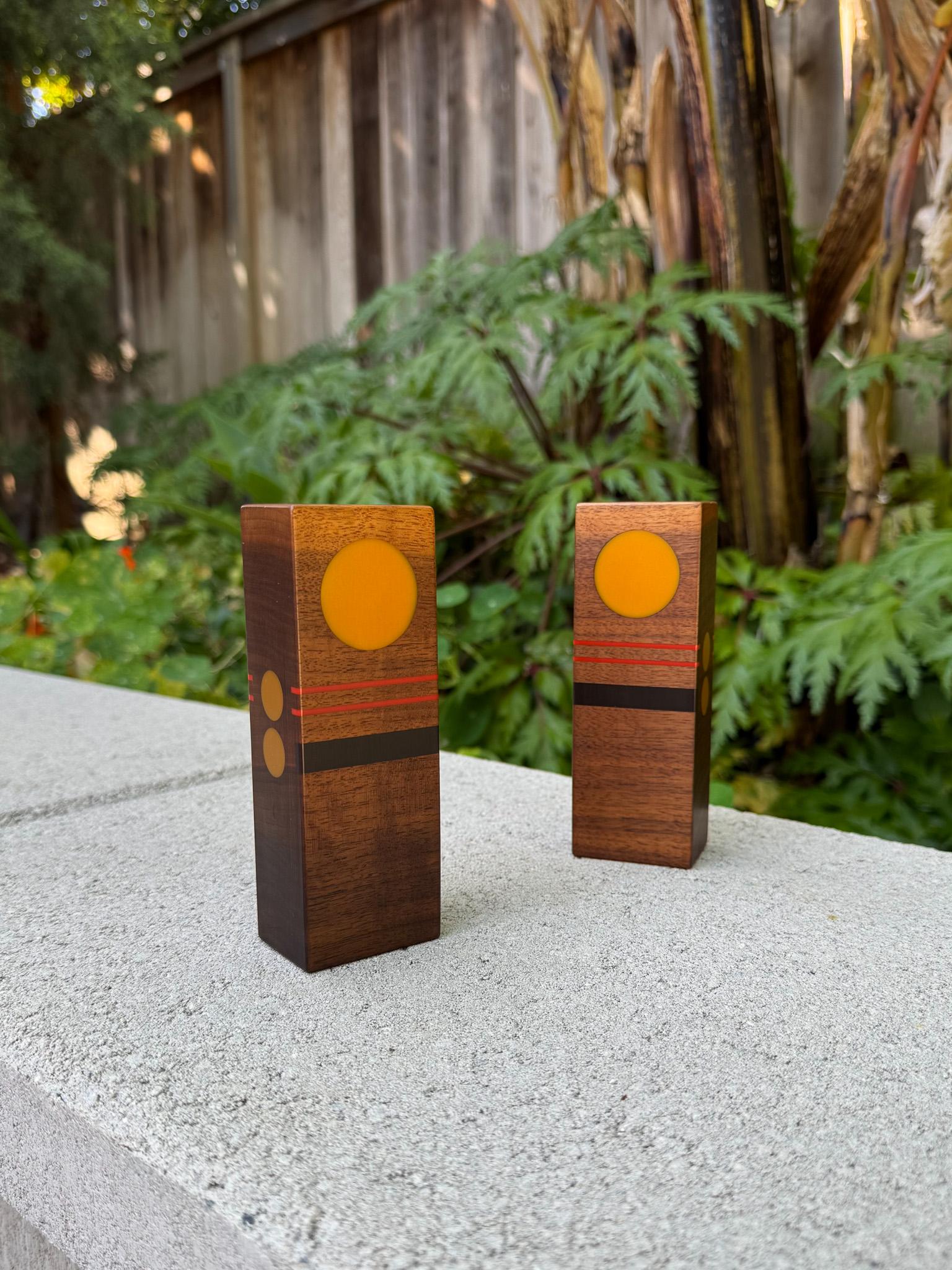 Fait main Salière et poivrière artisanales Robert McKeown, Californie, 1976 en vente