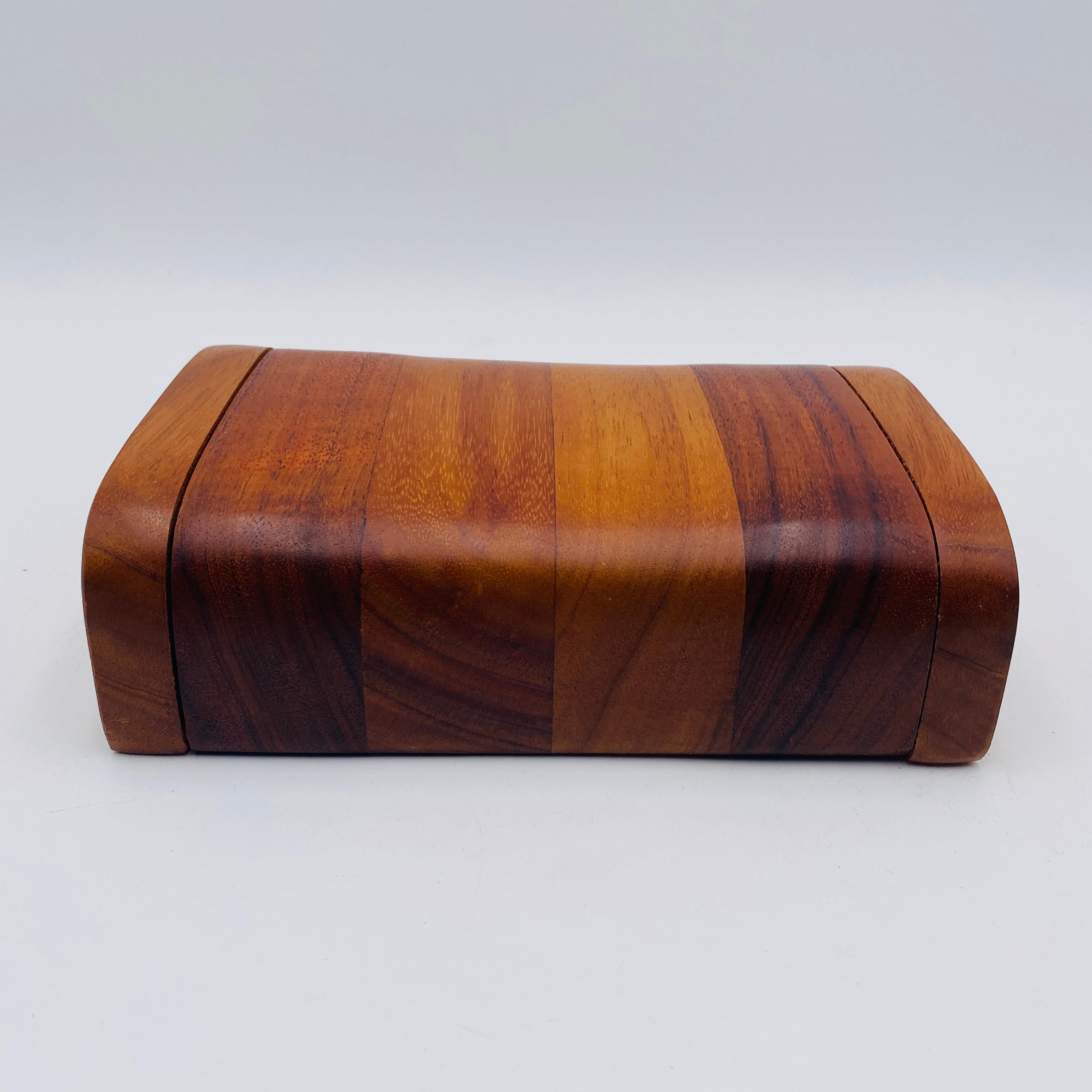 Po Shun Leong Hawaiian Koa Wood Box Signed 1983 For Sale 3