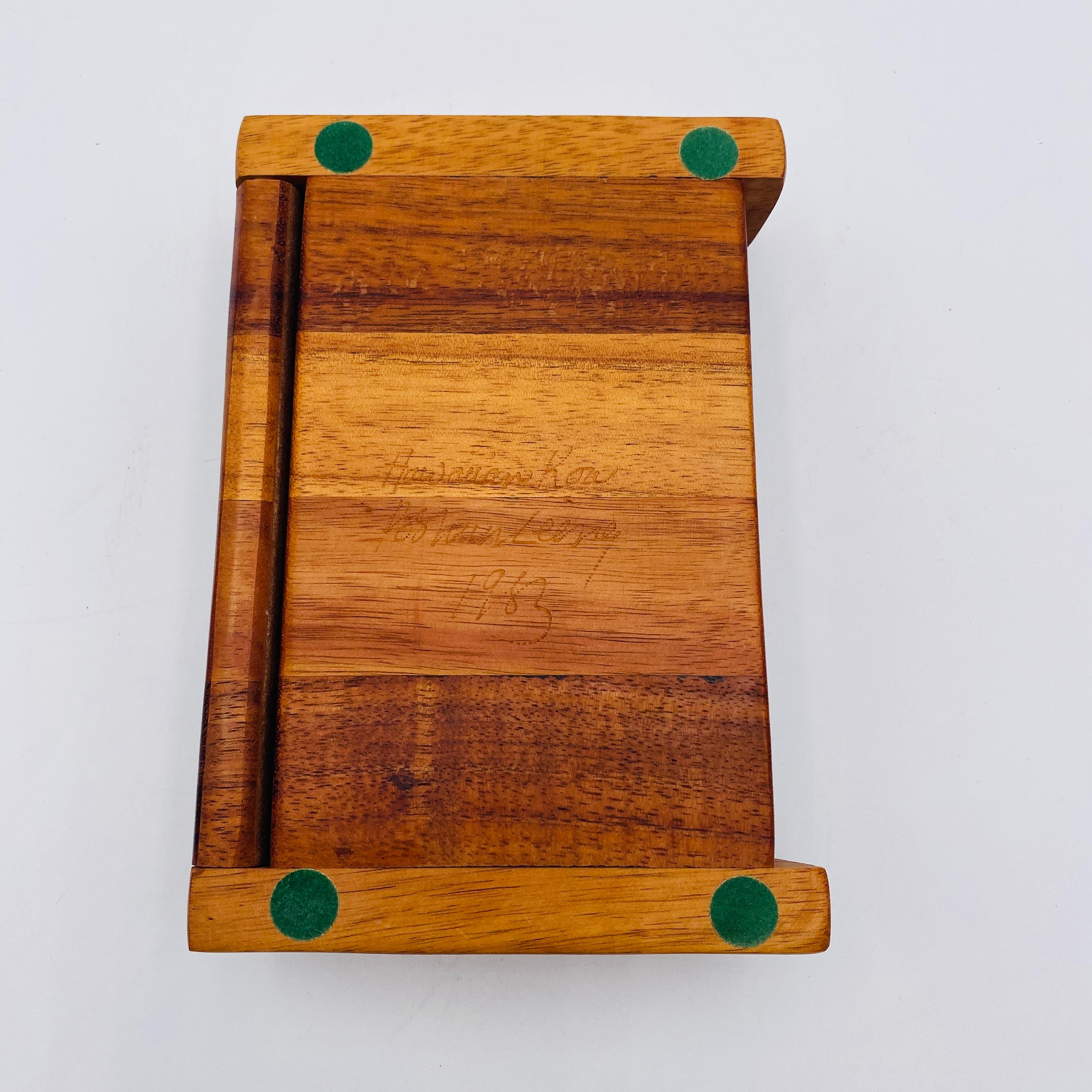 Po Shun Leong Hawaiian Koa Wood Box Signed 1983 For Sale 5