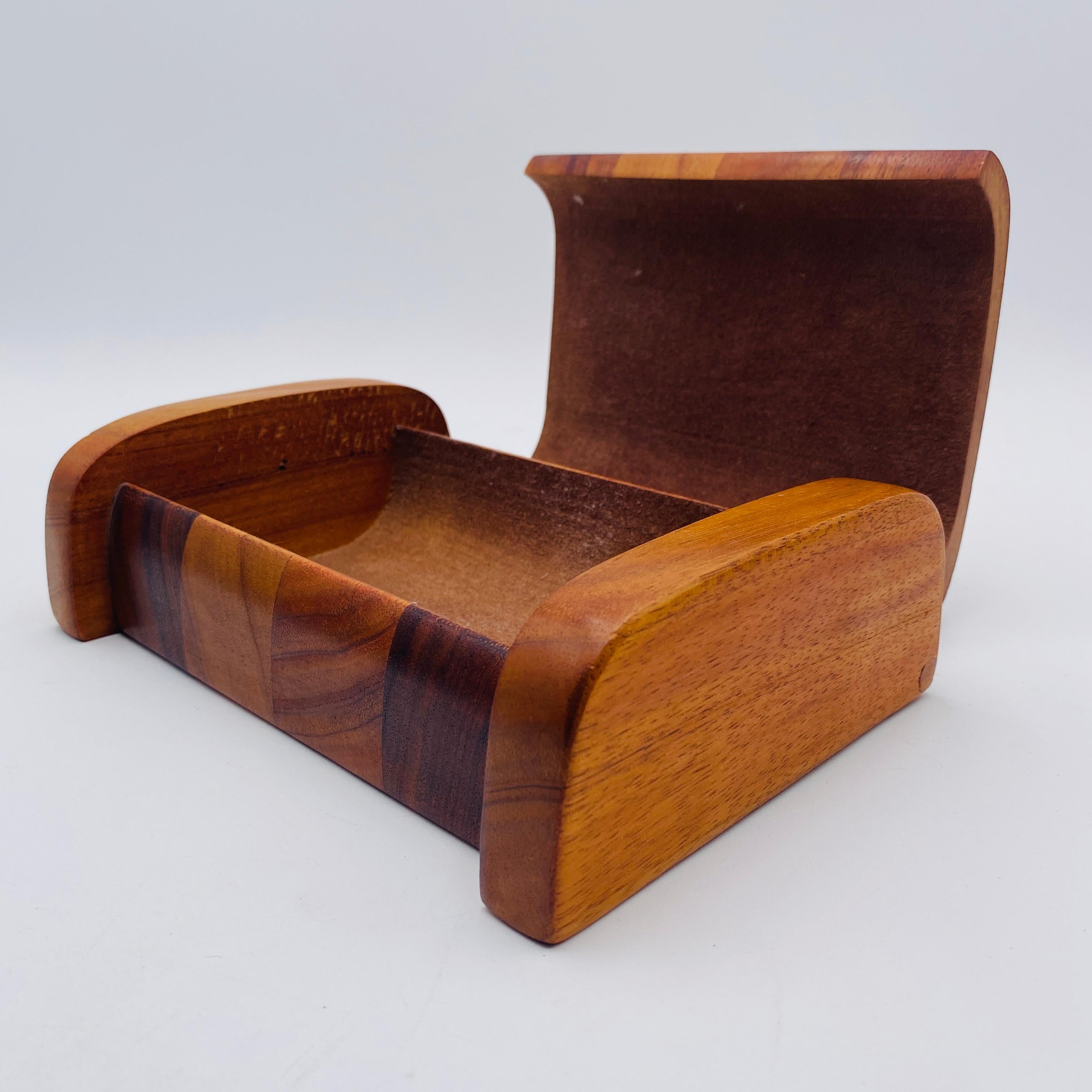 Po Shun Leong Hawaiian Koa Wood Box Signed 1983 For Sale 7