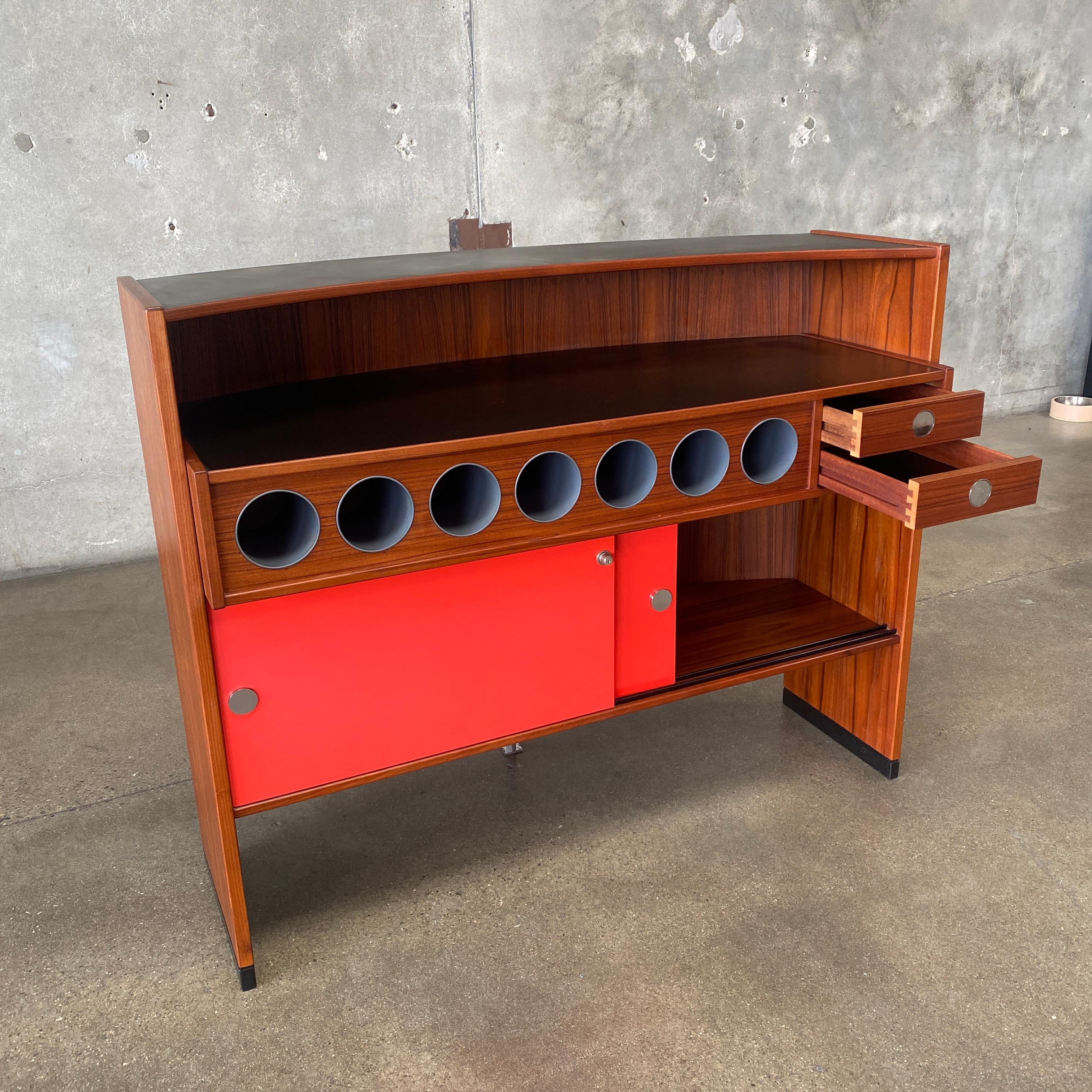 Danish Mid Century Erik Buch Teak Dry Bar for Dyrlund, Denmark 1960s For Sale