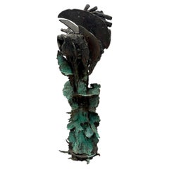 Cast Bronze Brutalist Sculpture by James Dale M'Hall