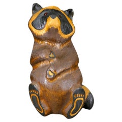 Jeff Fleming for Big Sky Carvers “Emily the Raccoon” Hand-Carved Wood Sculpture